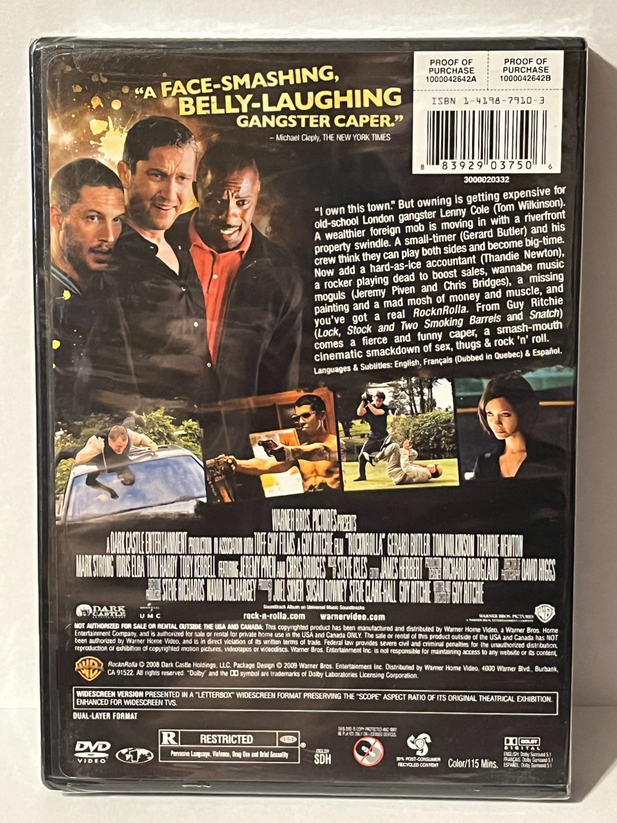 Rock N Rolla (DVD, 2009) Gerard Butler Tom Wilkinson Guy Ritchie Tom Hardy