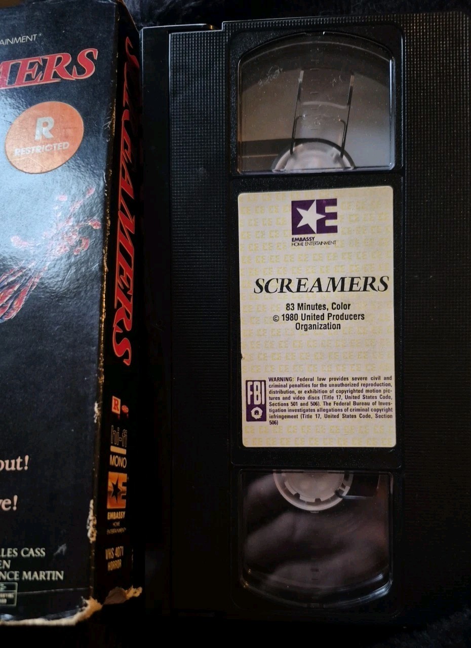 Screamers 1980 RARE HTF VHS Embassy Home Video BARBARA BACH HIRROR CULT CLASSIC