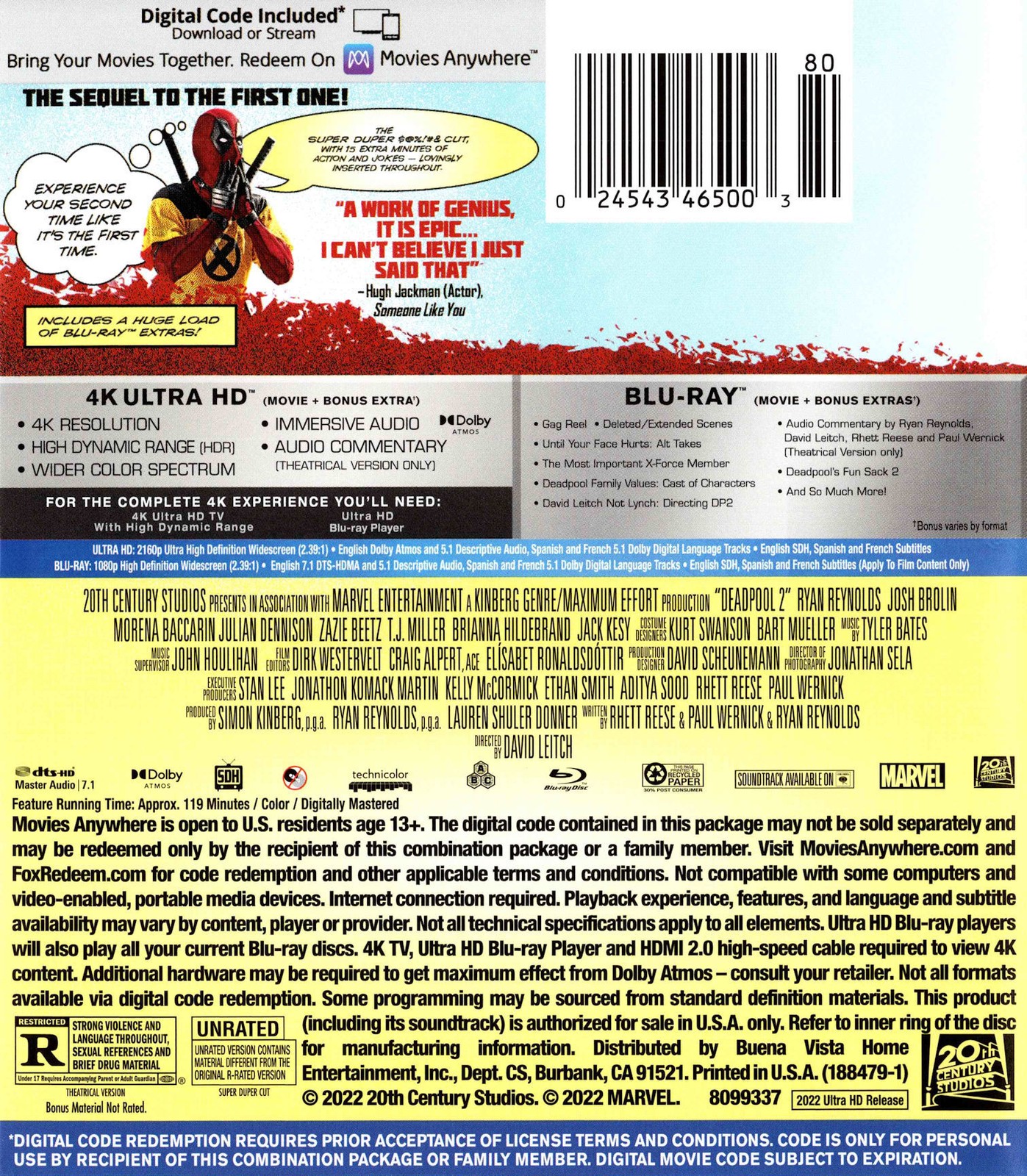 Deadpool 2 (4K / Blu-ray + Digital) New