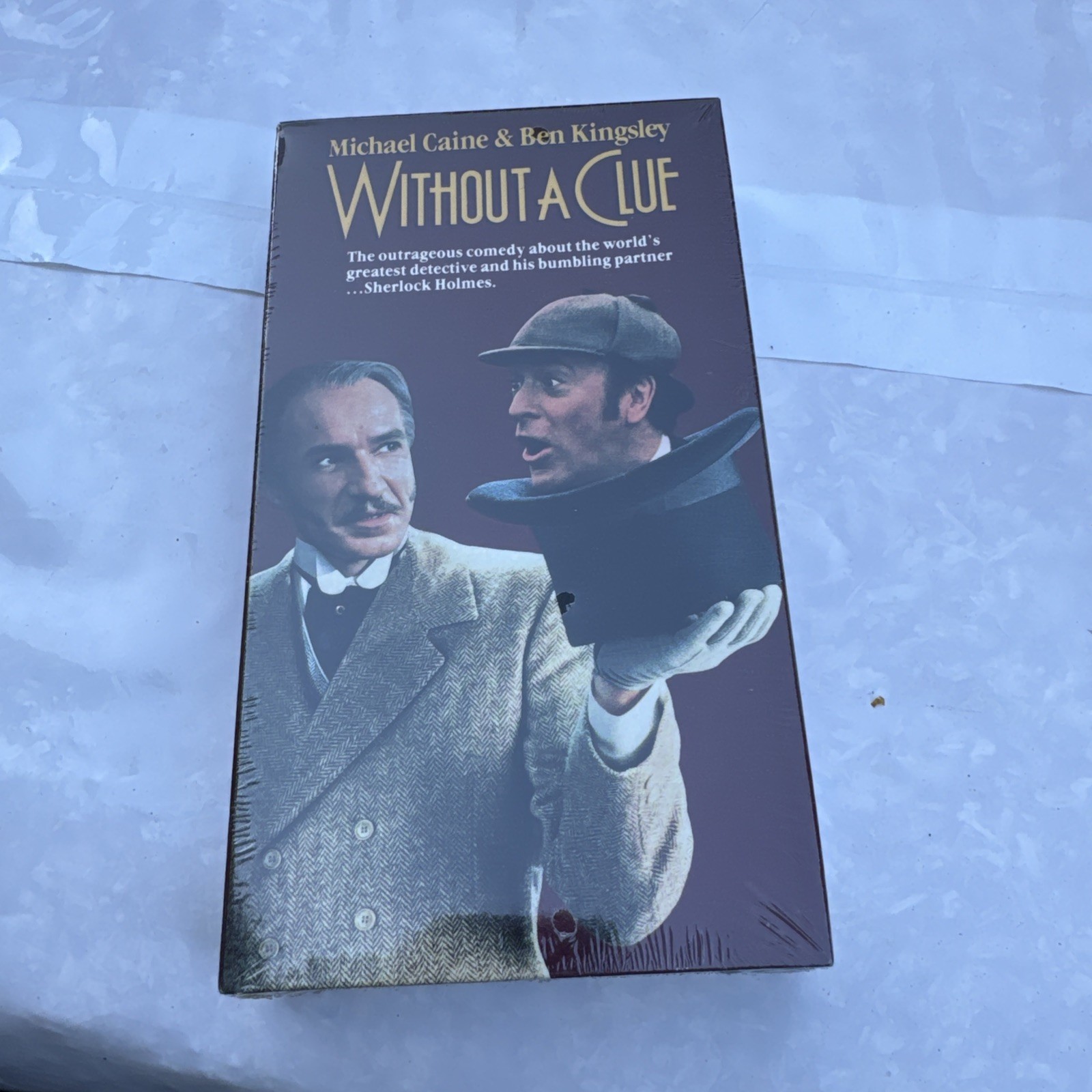 WITHOUT A CLUE (vhs) Michael Caine, Ben Kingsley, Jeffrey Jones. VG Cond. Rare