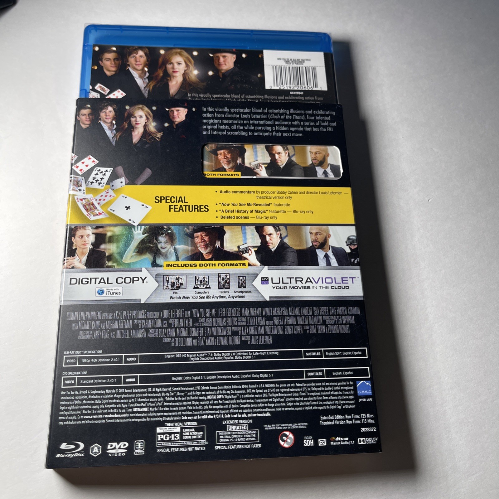 NEW Now You See Me Blu-ray DVD Digital 2-Disc Set Extended Edition w Slipcover