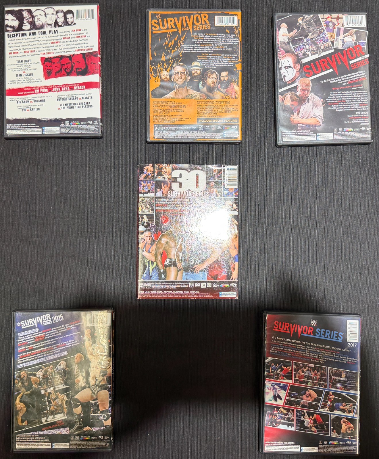 WWE: Survivor Series LOT 2012, 2013, 2014, 2015, 30 Years of, & 2017 NICE!!!*