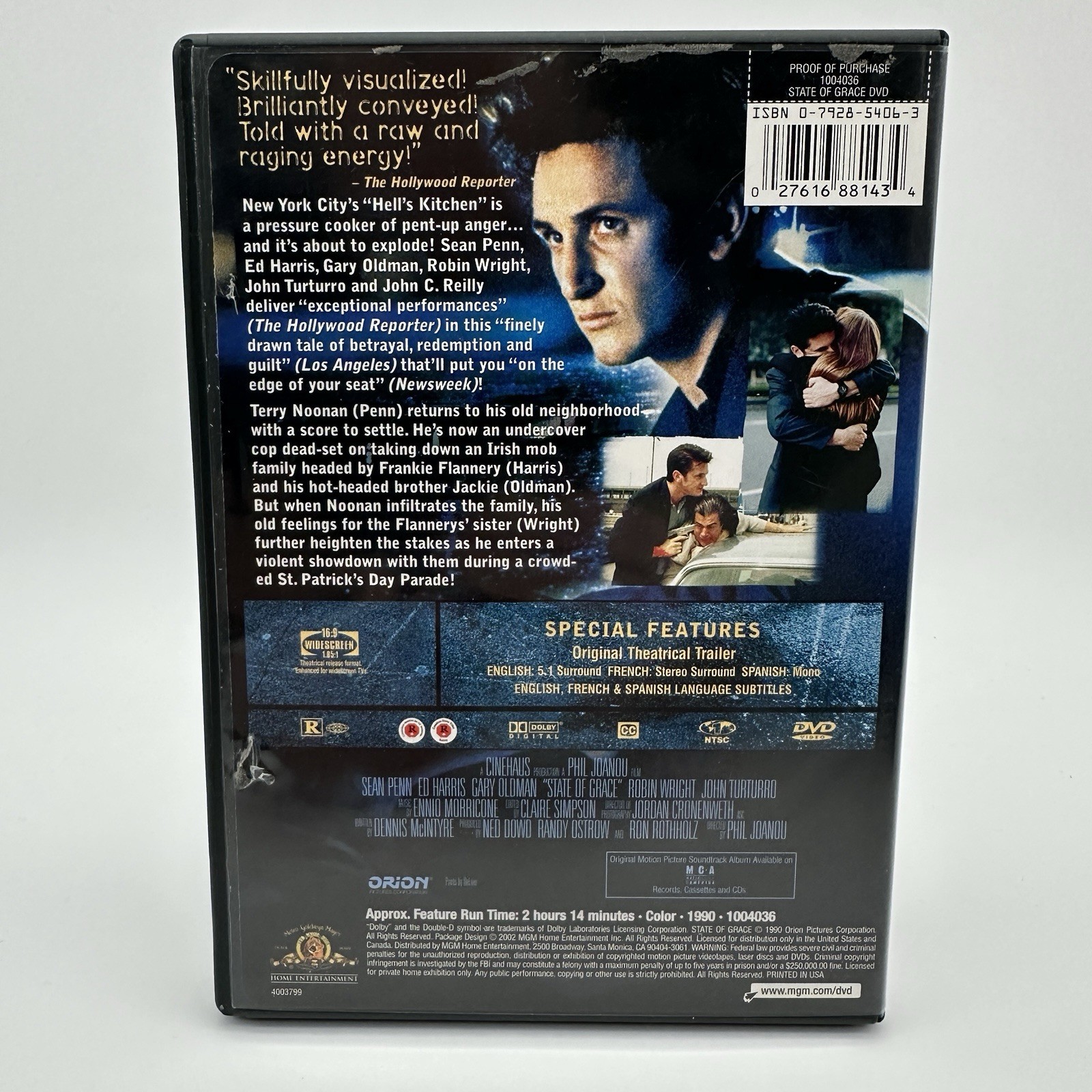 State of Grace DVD | 1990 Sean Penn Gary Oldman Ed Harris Widescreen