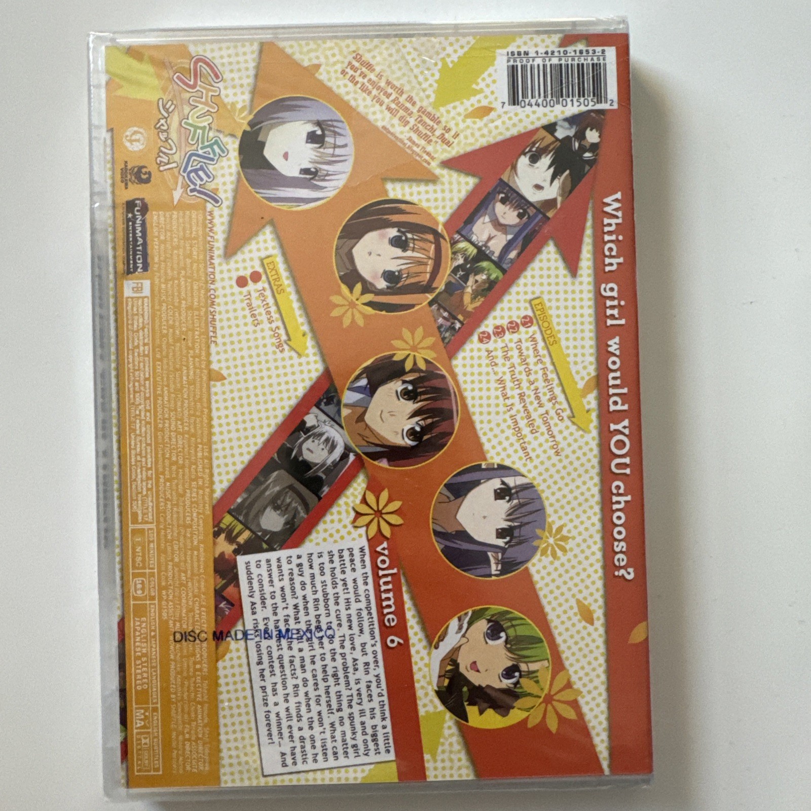 Shuffle Volume 6 Anime Dvd Kadokawa Video 2008 Funimation BRAND NEW SEALED