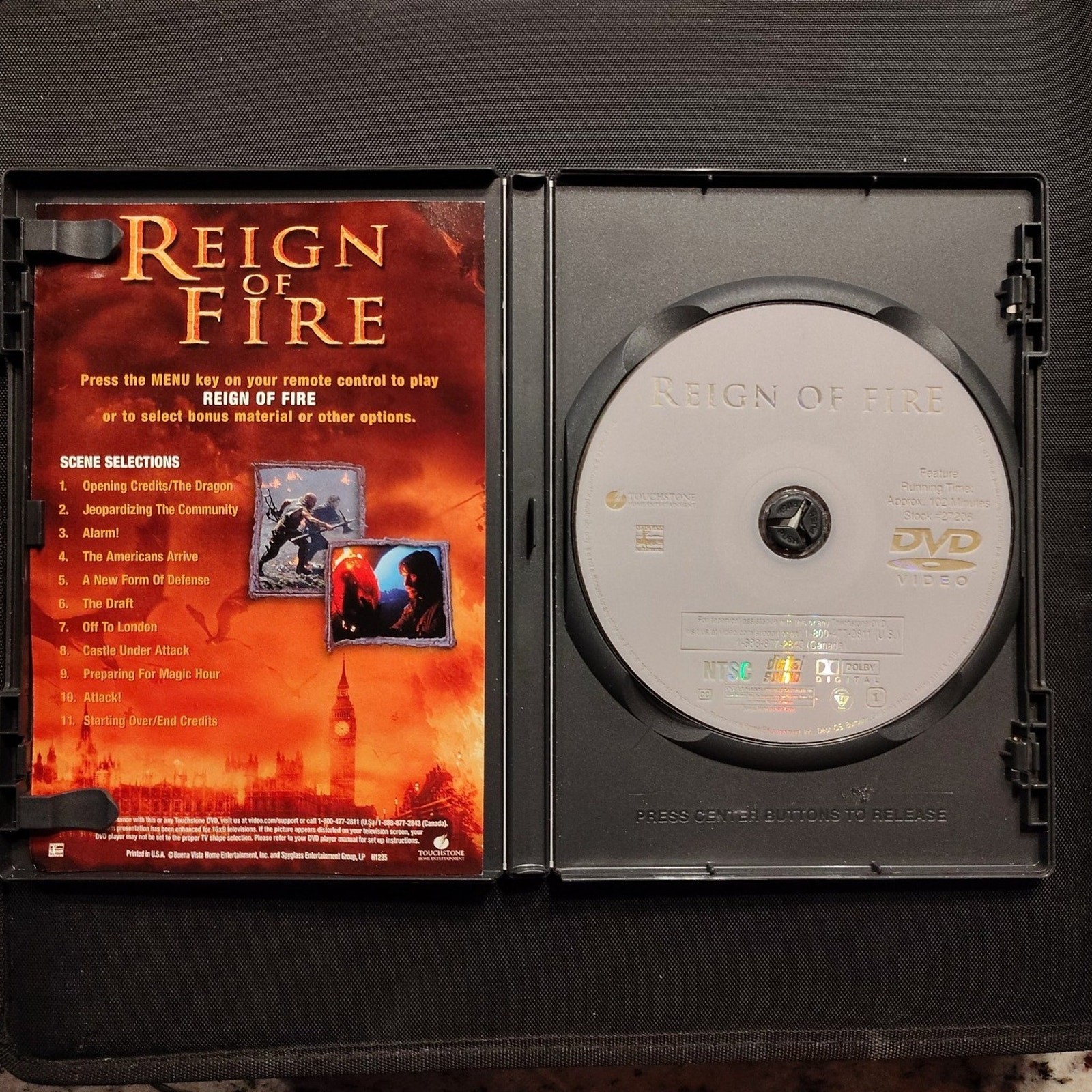 Reign of Fire (2002) DVD with Matthew McConaughey, Christian Bale, Gerard Butler