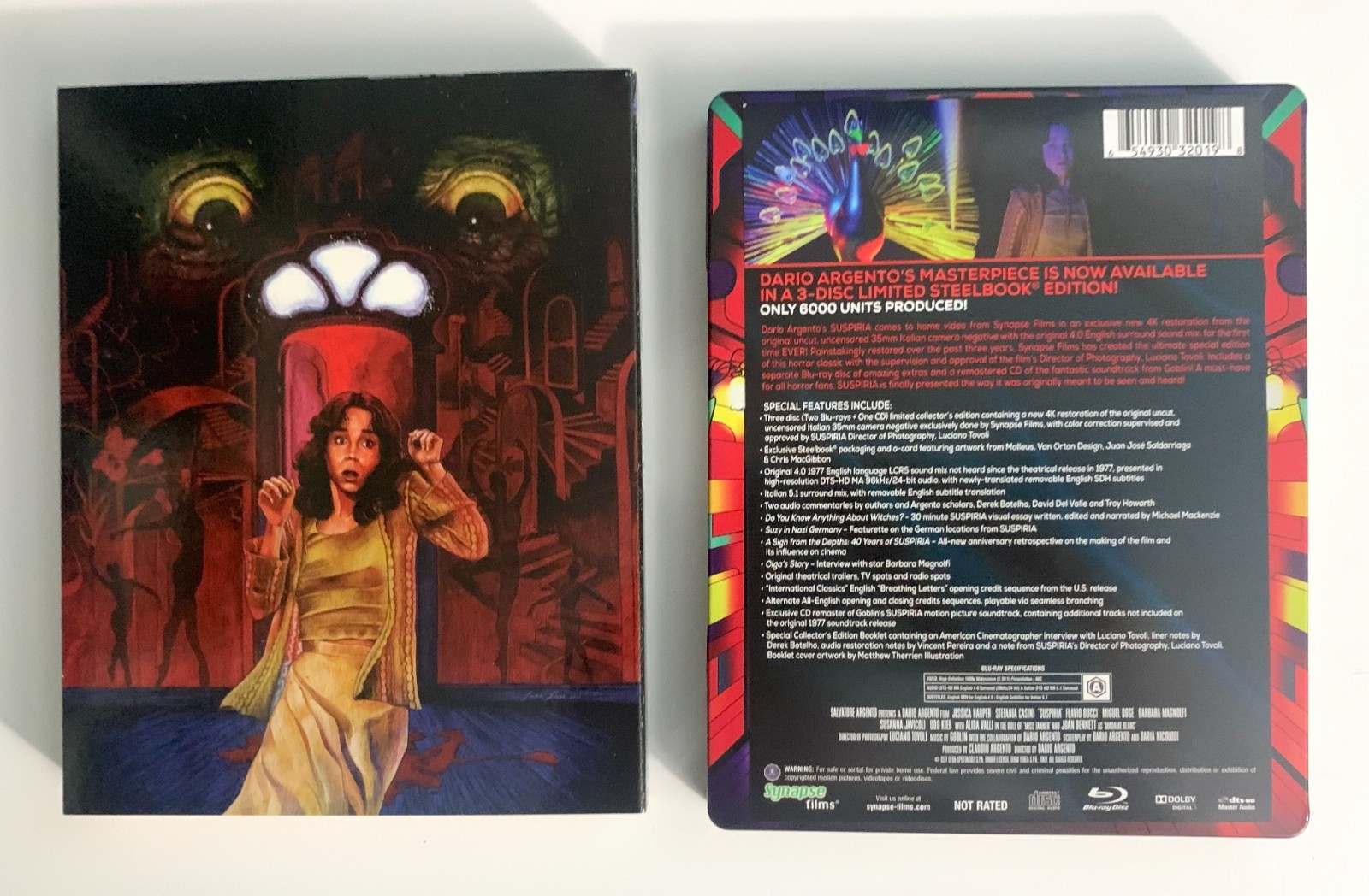 Suspiria (3-Disc Limited Edition Steelbook) (Blu-ray, 1977) Dario Argento, MINT