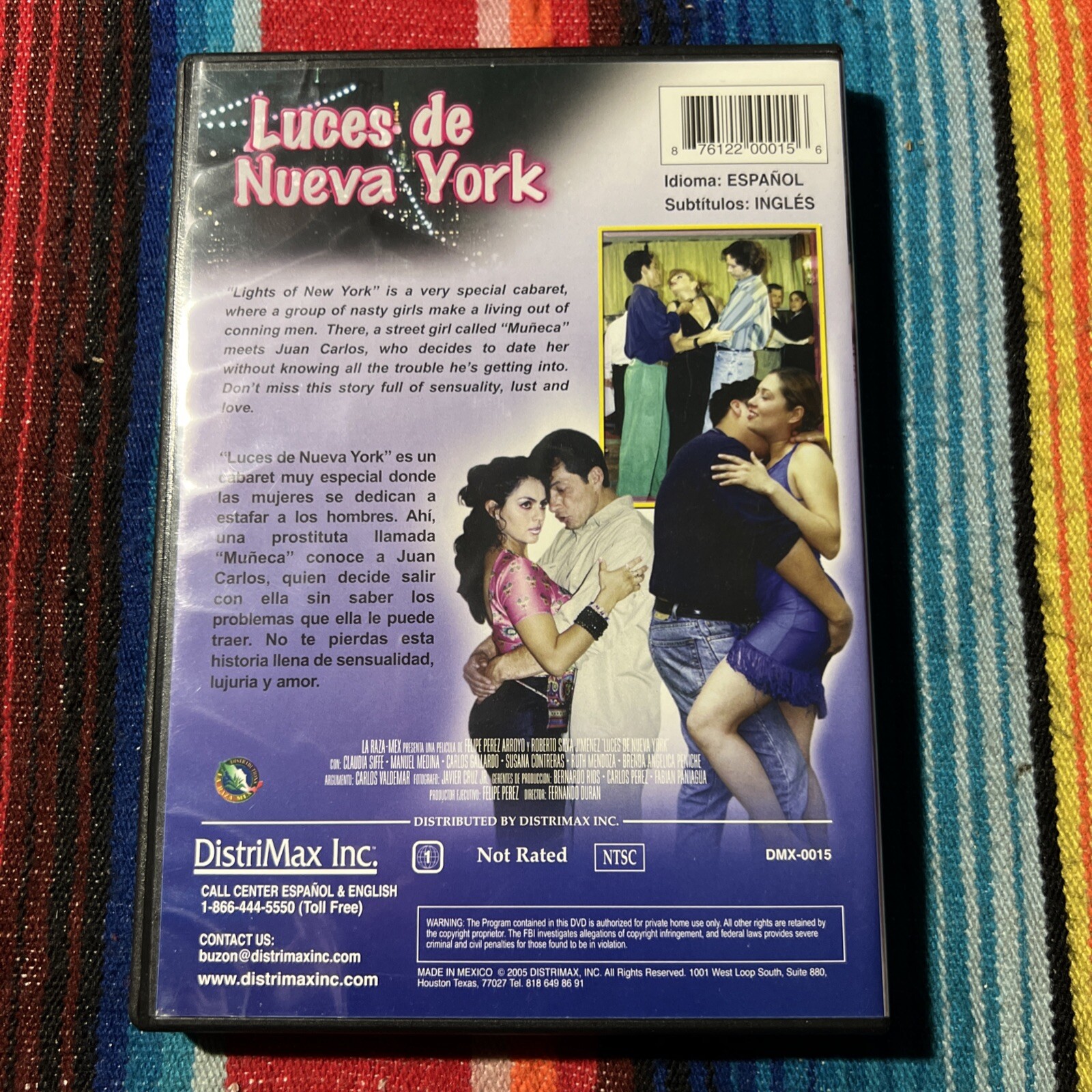 Luces De Nueva York DVD Lights Of New York Spanish Alfonso Zayas Mexican