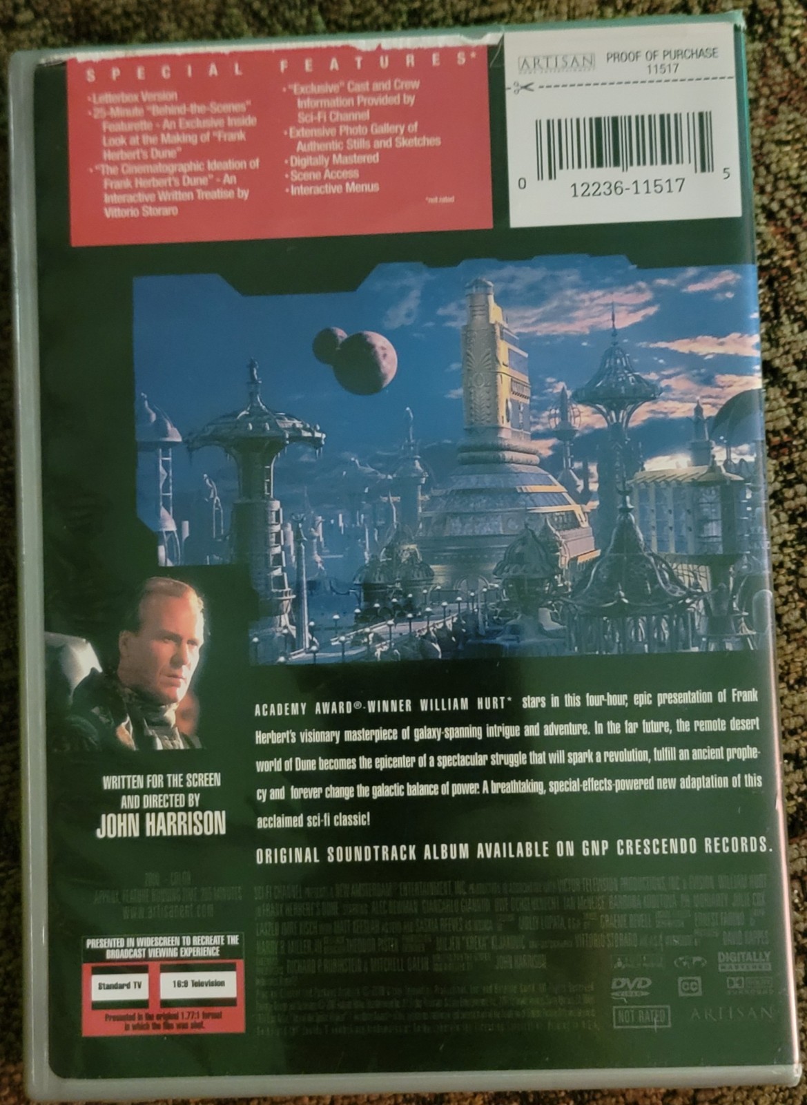 Frank Herbert’s Dune (2-Disc DVD, 2000) Artisan Edition William Hurt with Insert