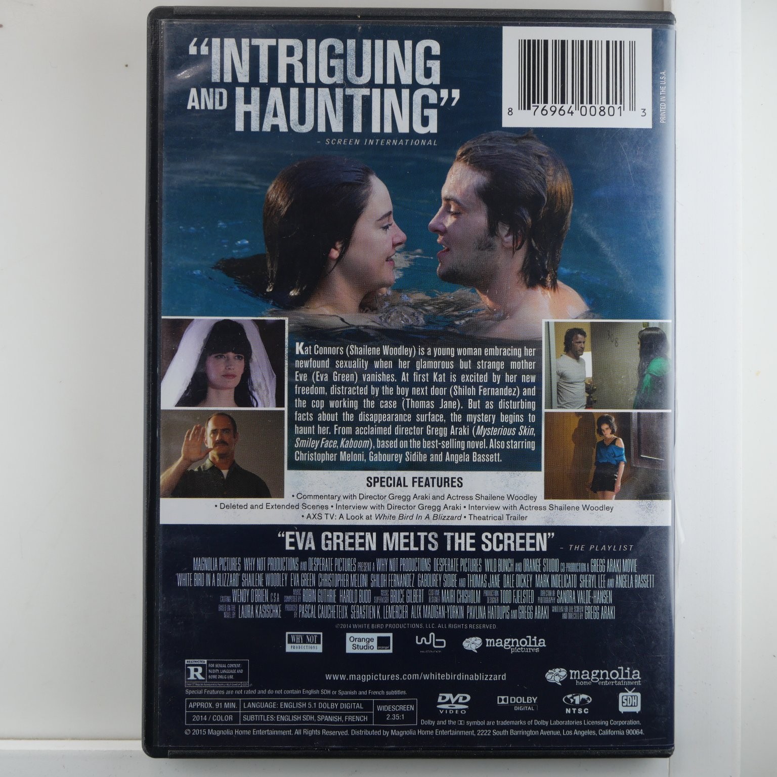 White Bird in a Blizzard DVD 2014 Shailene Woodley Eva Green Gregg Araki