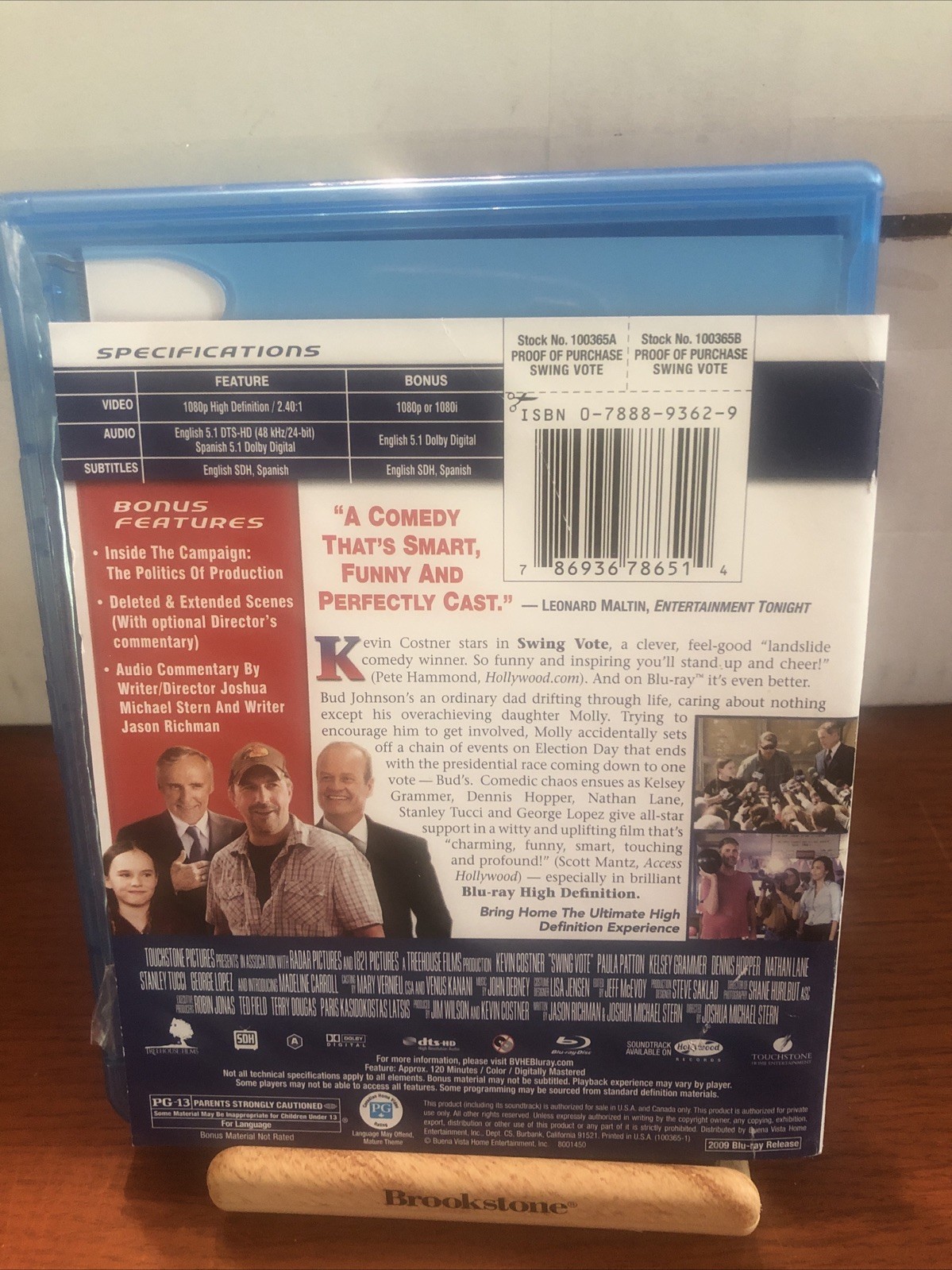 Swing Vote Blu-ray Kevin Costner Comedy Drama Political Film