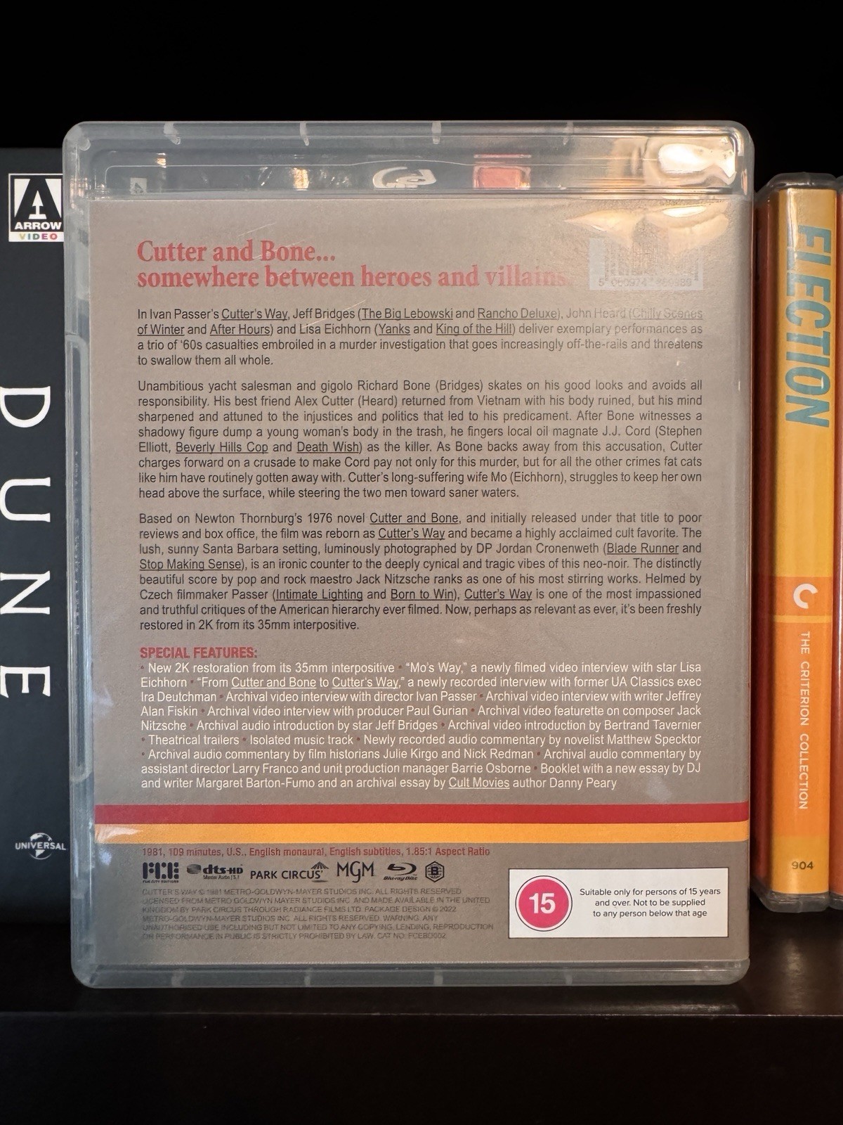 Cutter’s Way (1981) Fun City Editions With Slipcover OOP REGION B RADIANCE