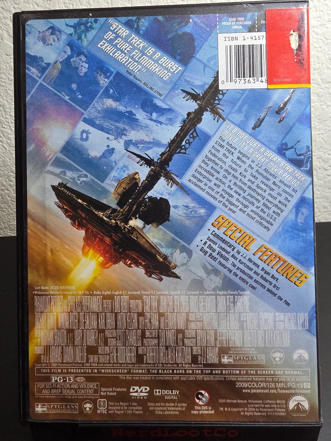 Star Trek DVD 2009 J.J. Abrams Chris Pine Zachary Quinto Special Features