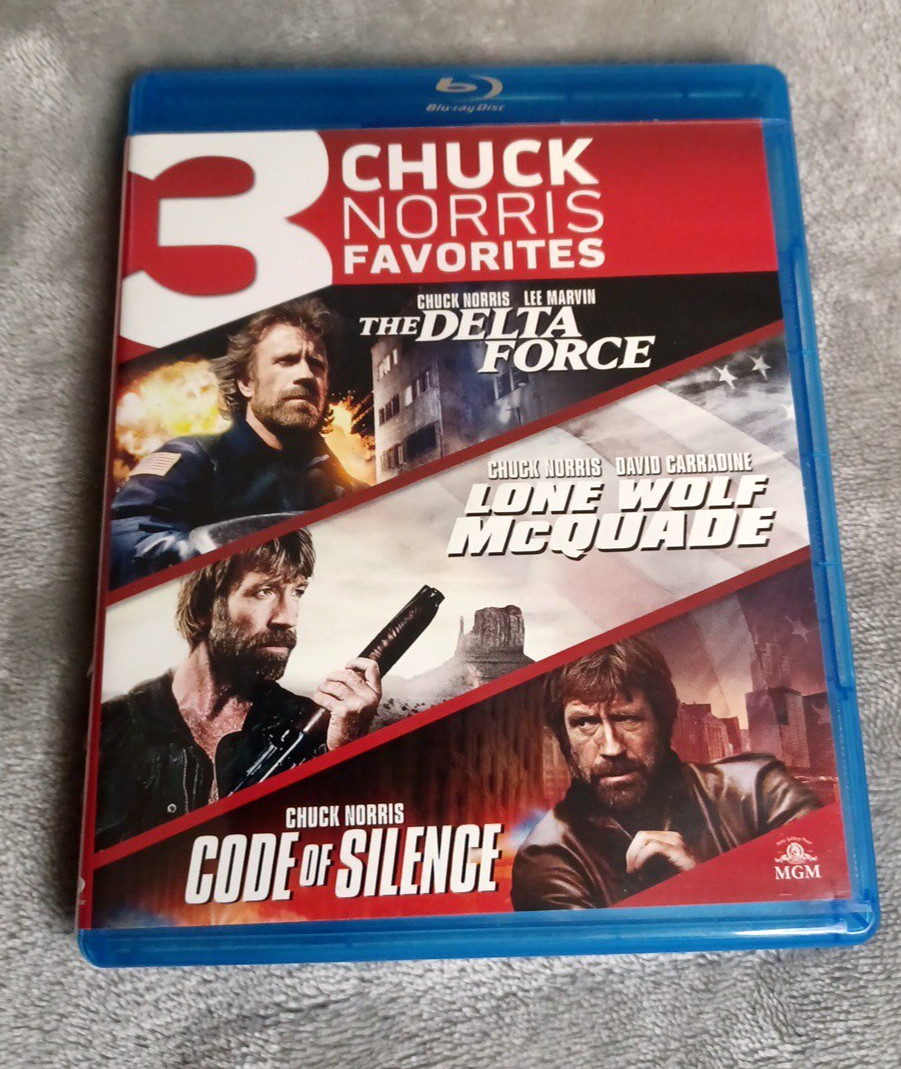 3 Chuck Norris Favorites Bluray Delta Force Lone Wolf McQuade Code of Silence