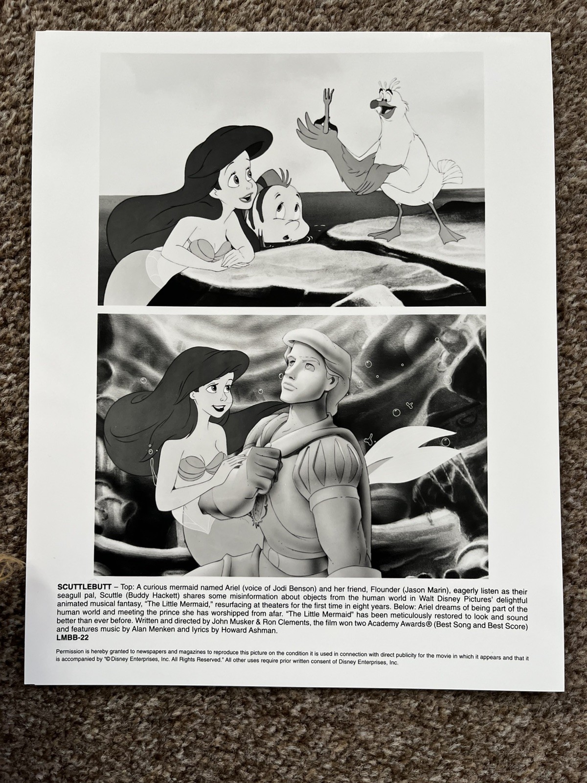Disney’s The Little Mermaid Deluxe US Press Kit & 6 x Stills & Production notes