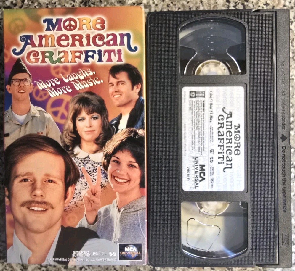 MORE AMERICAN GRAFFITI (vhs) Ron Howard, Paul Le Mat, Cindy Williams. VG. Rare