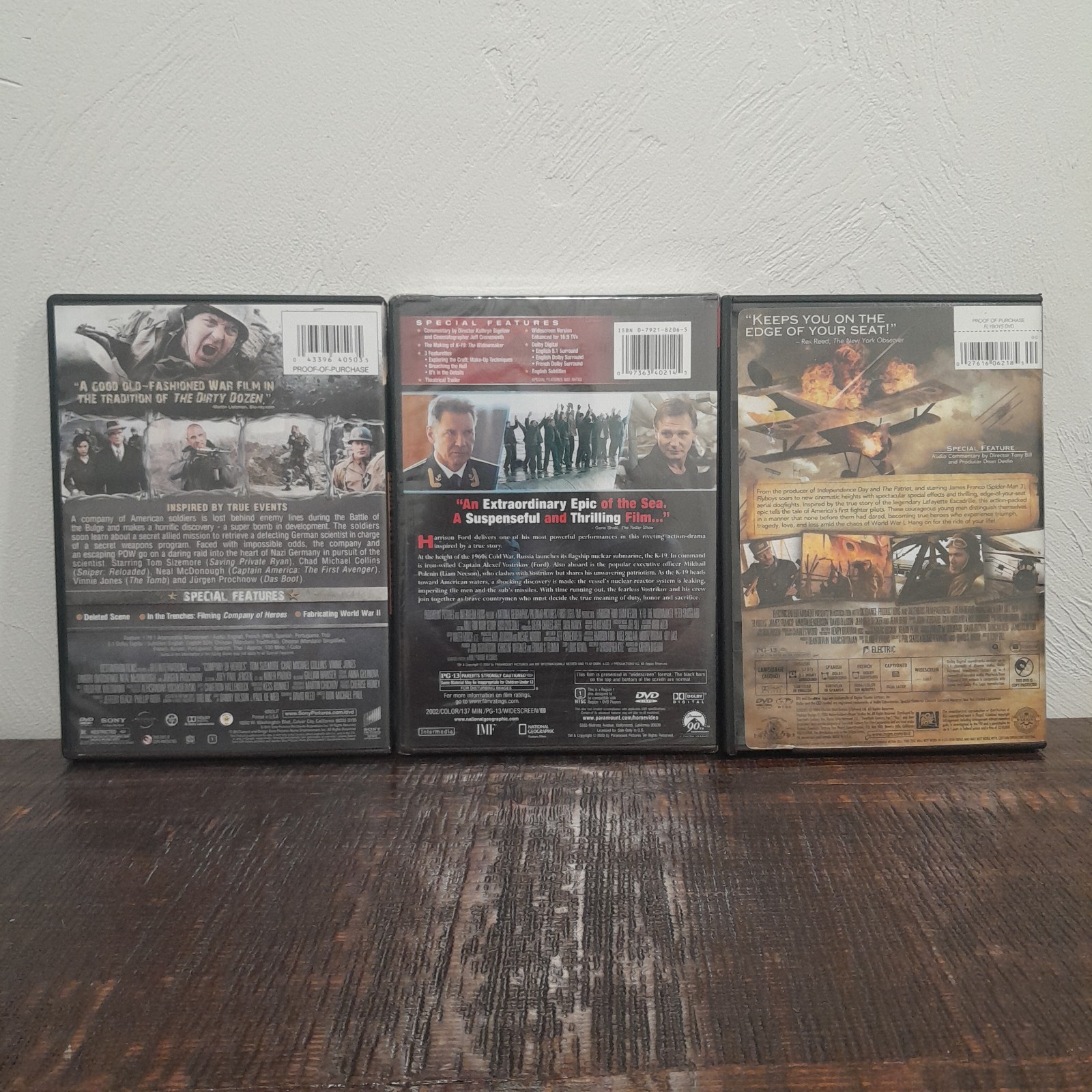 War Military DVD Lot of 6 Harrison Ford Bruce Willis Nicolas Cage WWII