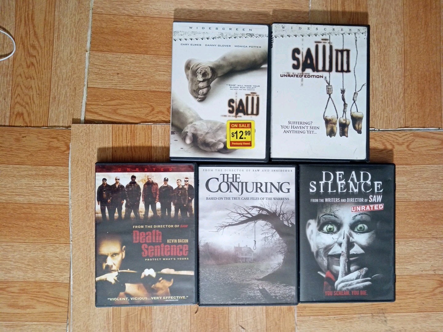 James Wan Horror DVD Lot Dead Silence Unrated Conjuring Death Sentence Saw Bundl