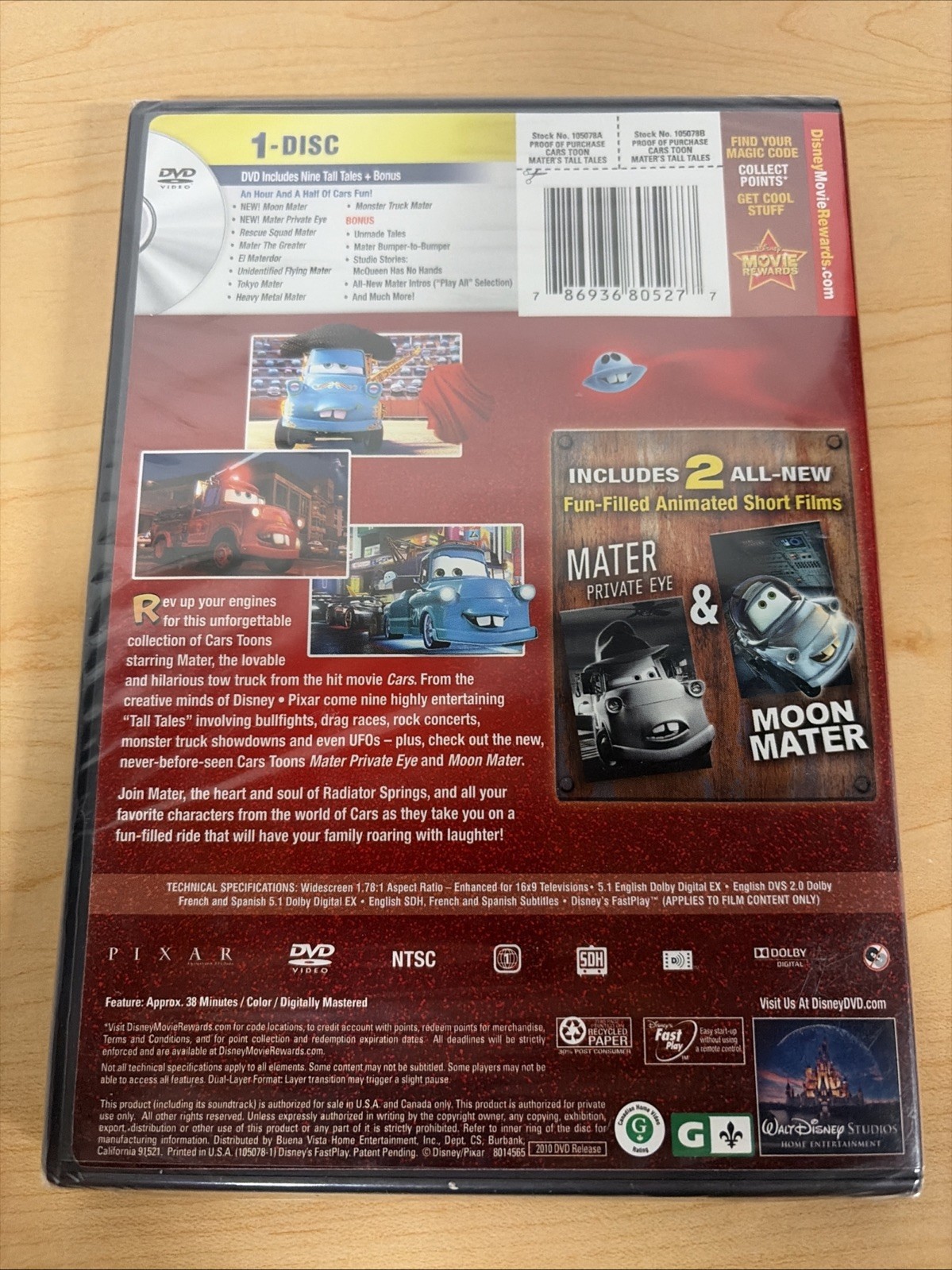 Disney Pixar Cars Toon Mater’s Tall Tales DVD New Sealed