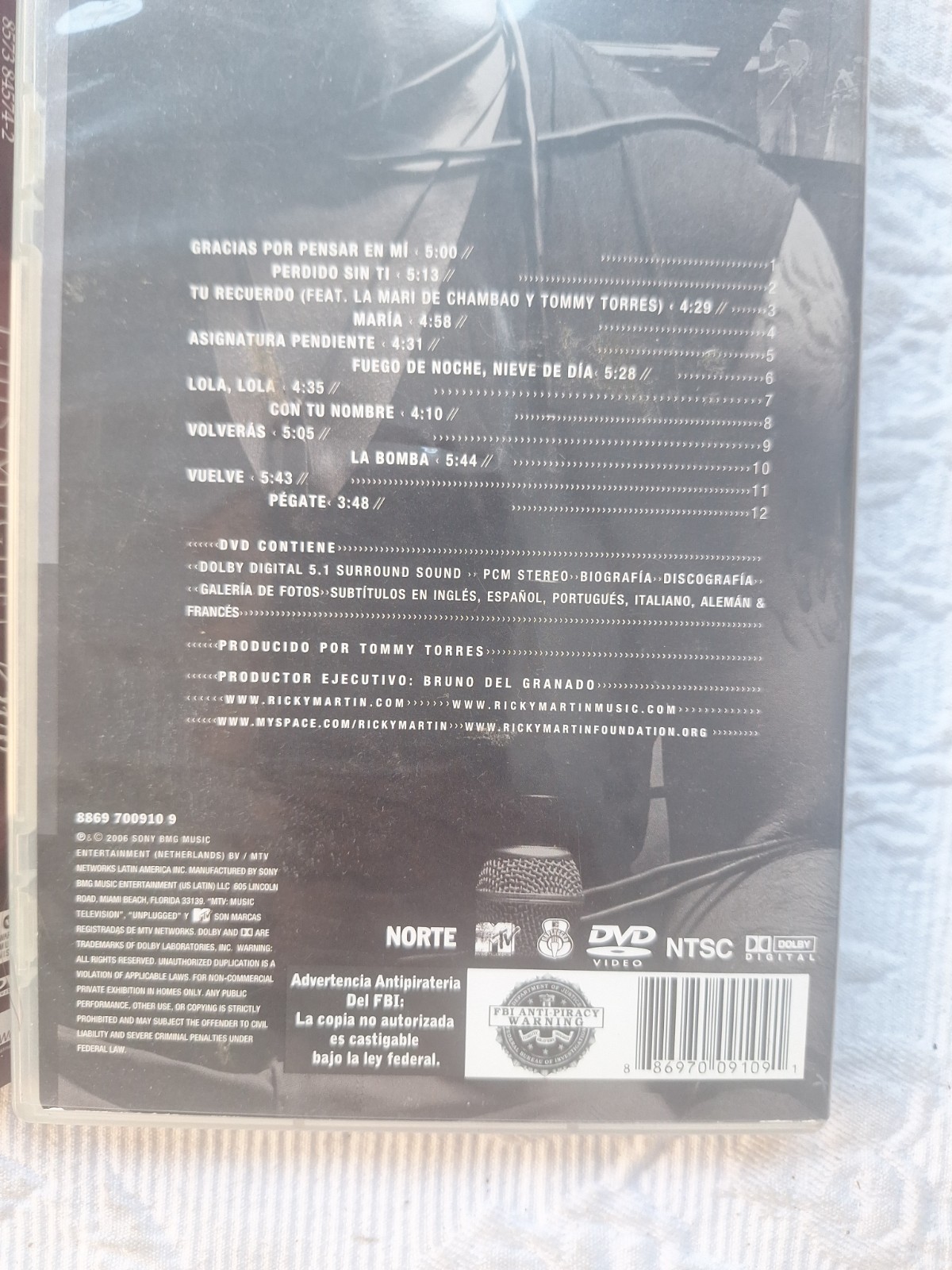 Lote 4 DVDs Conciertos Pop Rock Latino MTV Unplugged Luis Miguel Ricky Martin