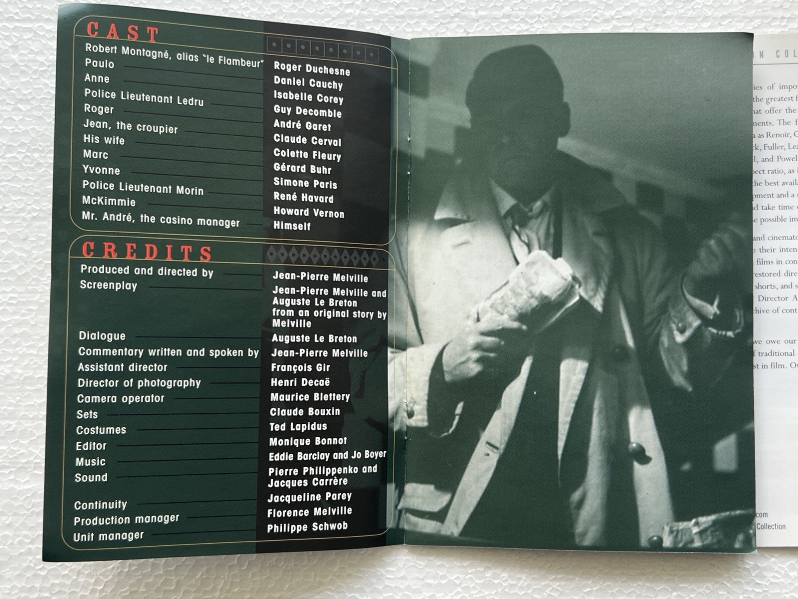 Bob Le Flambeur (DVD, 2002, Criterion Collection) Jean Pierre Melville