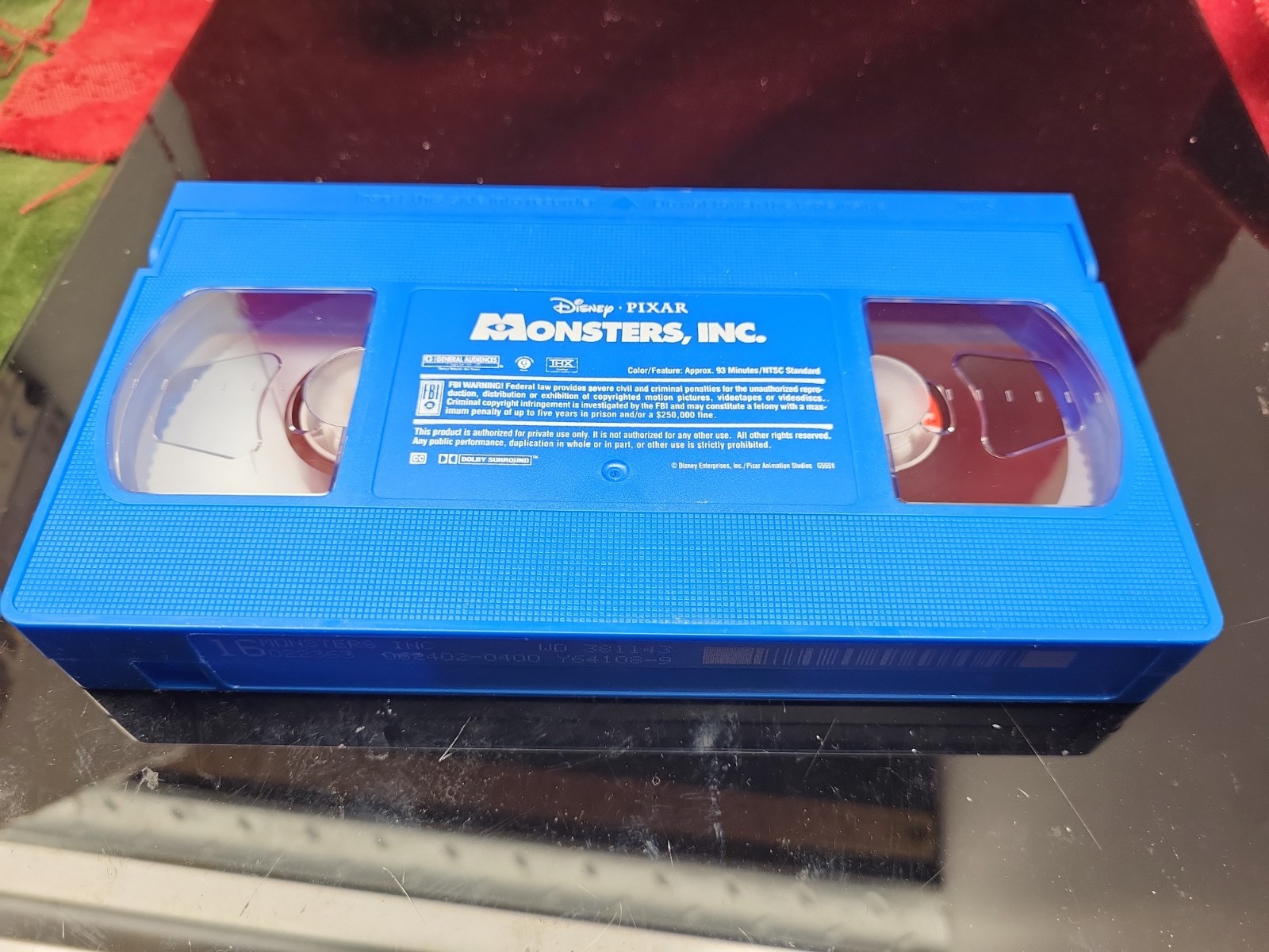 Monsters, Inc. (VHS, 2002) Clear Clam Shell Blue Tape