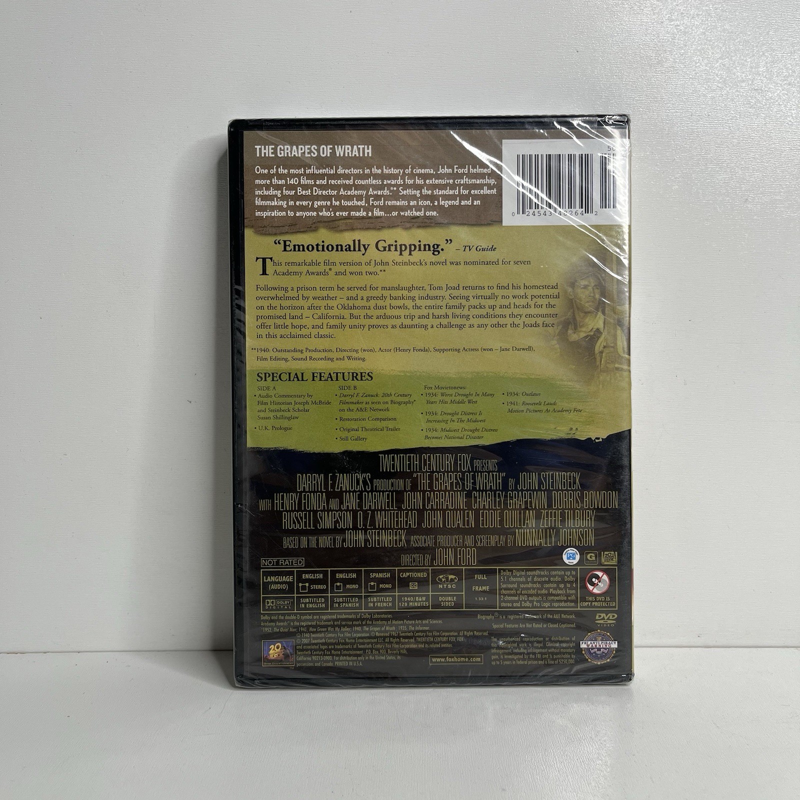 The Grapes of Wrath DVD 1940 Remastered Brand New Sealed!
