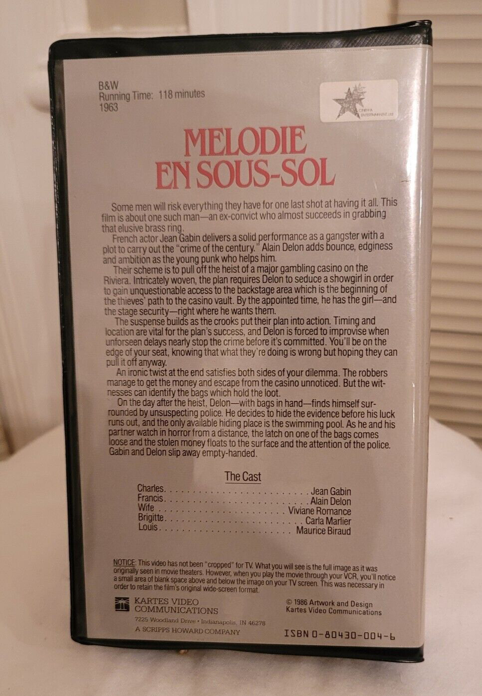 Melodie En Sous-Sol The Big Grab VHS Gabin Delon French Dialogue English Caption