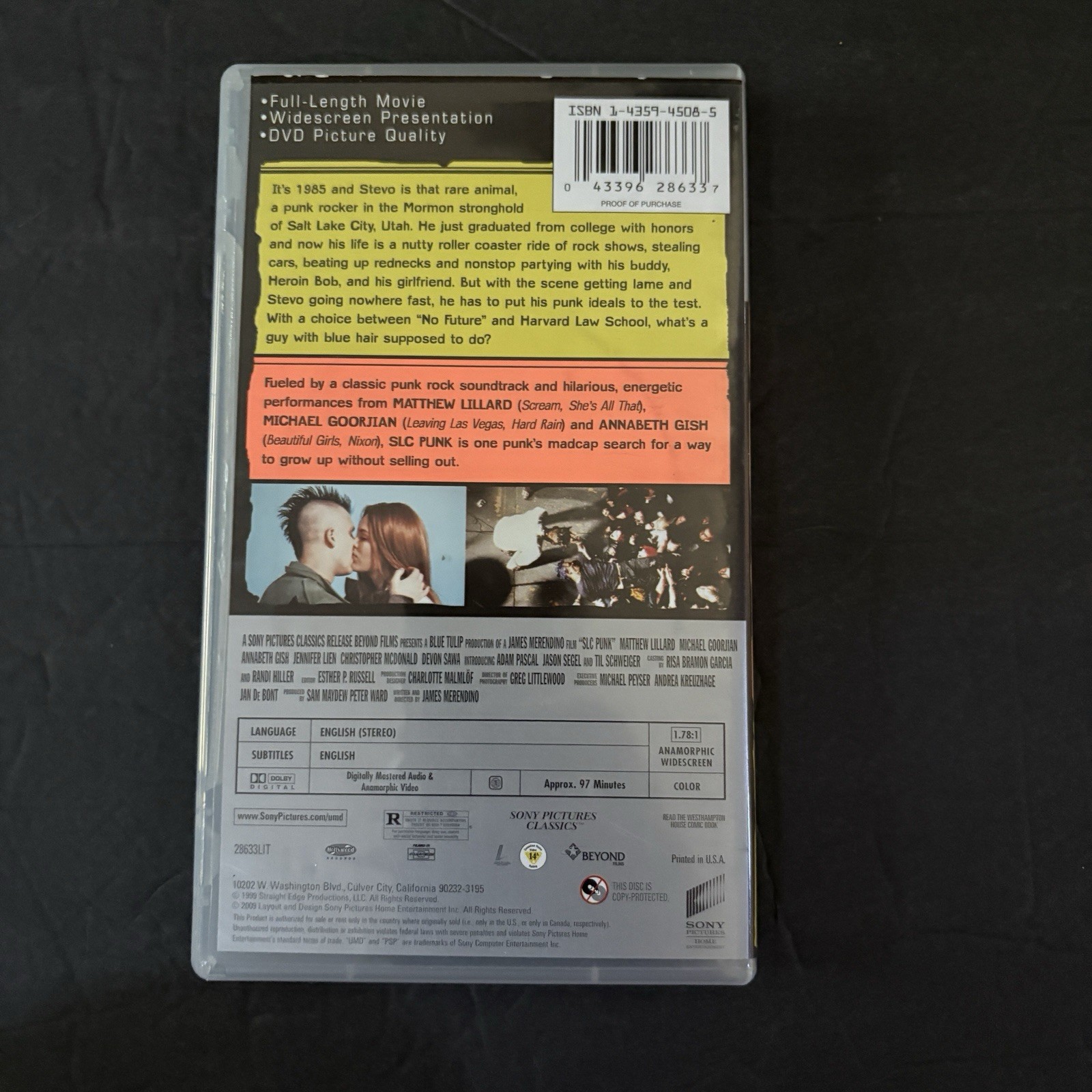 SLC Punk Matthew Lillard UMD Video for PSP Movie SLC Punk PSP Movie Tested