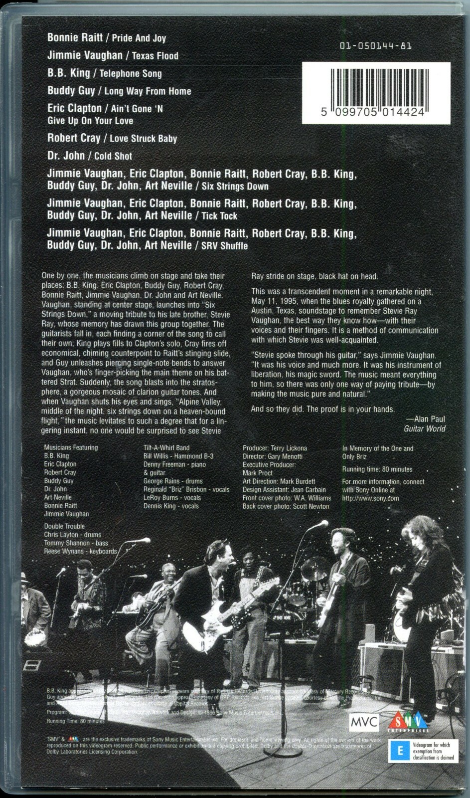 Stevie Ray Vaughn – VHS Video Tape – A Tribute To – HI-FI Stereo – 80 minutes