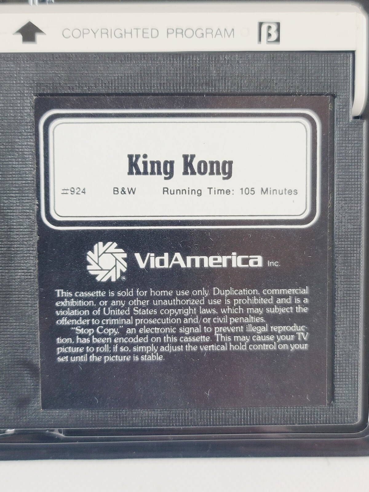 King Kong BETA 1983 VidAmerica Fay Wray / Bruce Cabot Beta (NOT VHS) Clamshell