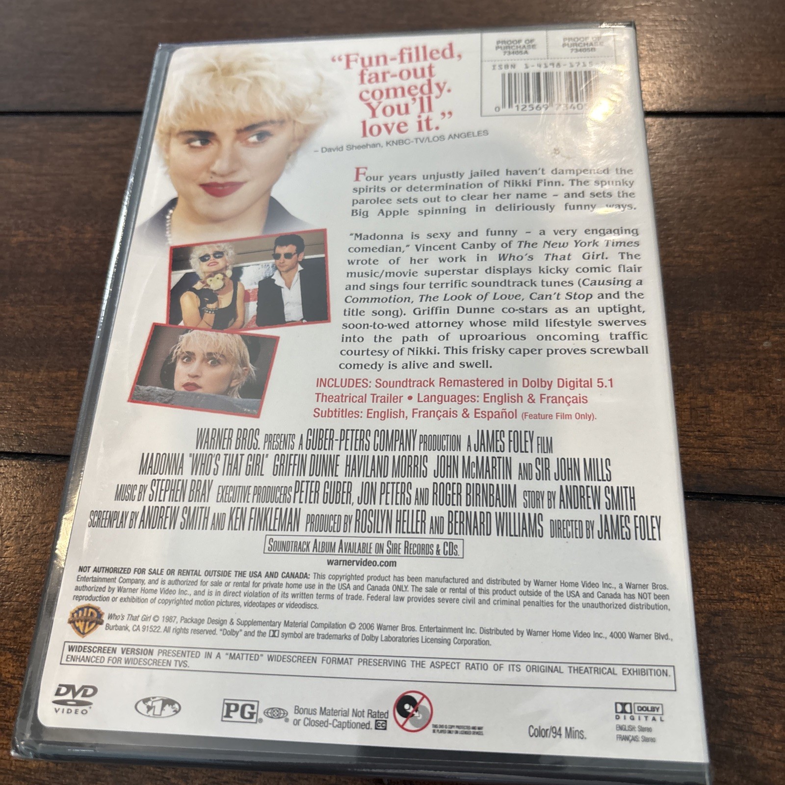 Brand New & Factory Sealed OOP HTF DVD – Who’s That Girl 1987 Madonna