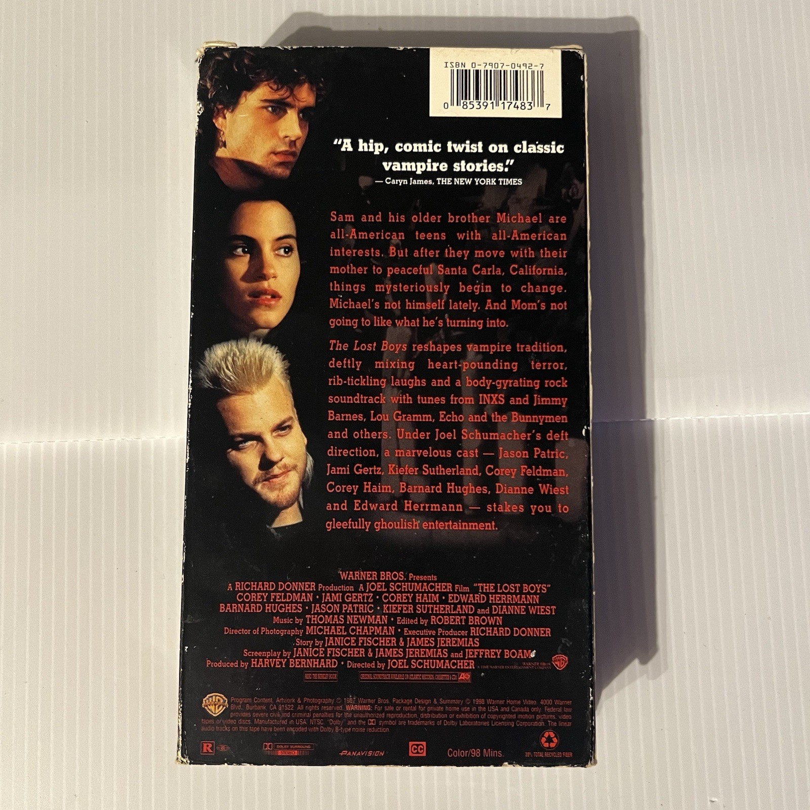 THE LOST BOYS VHS (1998) WARNER BROS HITS KIEFER SUTHERLAND COREY HAIM HORROR VG