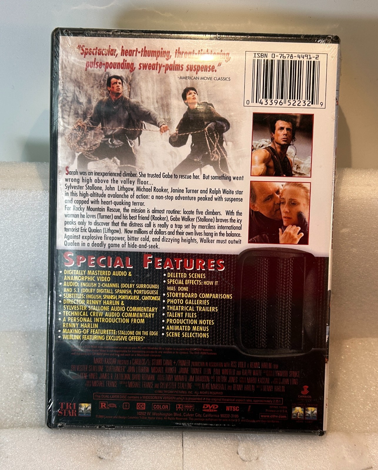 Cliffhanger (DVD, 1993, Collector’s Series) NEW SEALED