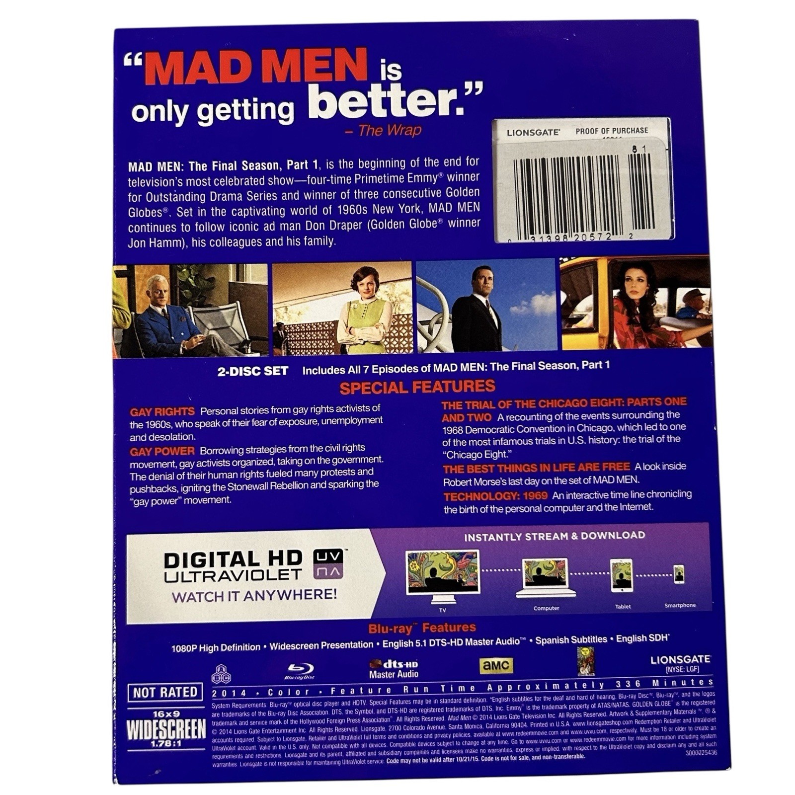 MAD MEN dvd Seasons 1-6 & Final Season Part 1 AMC TV Series Jon Hamm