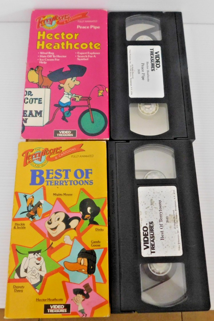 Terrytoons lot of 2 VHS Best of Terrytoons – Hector Heathcote Peace Pipe.