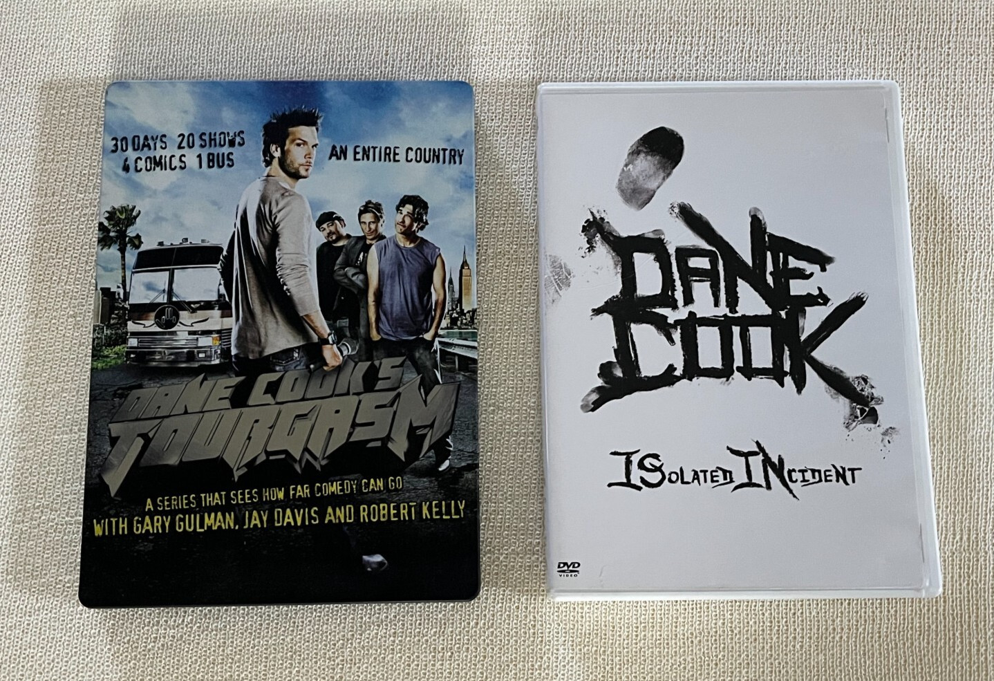 Lot 2 DANE COOK DVD Comedy Specials -TOURGASM 3-Disc Steelbook+ISOLATED INCIDENT