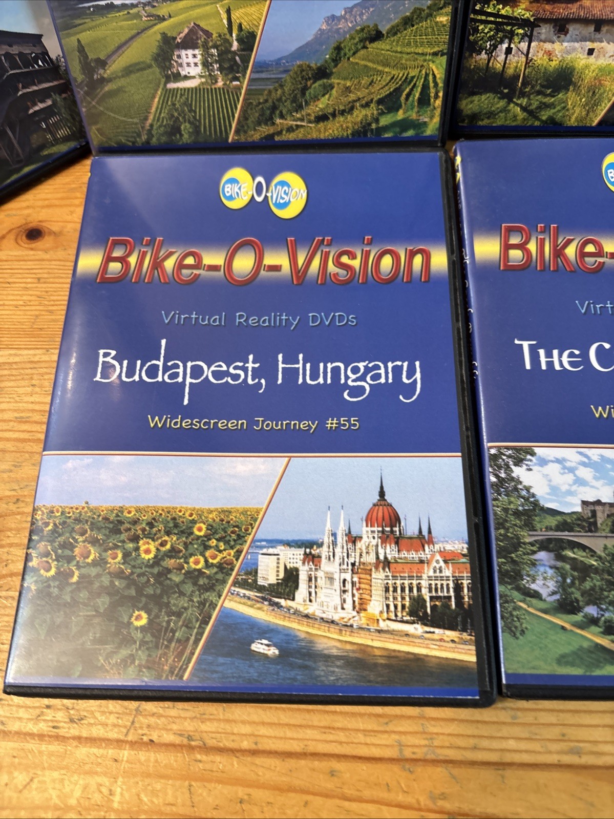 Lot of 7 Bike-O-Vision Virtual Reality DVDs Indoor Cycling Italy,Hungary & More