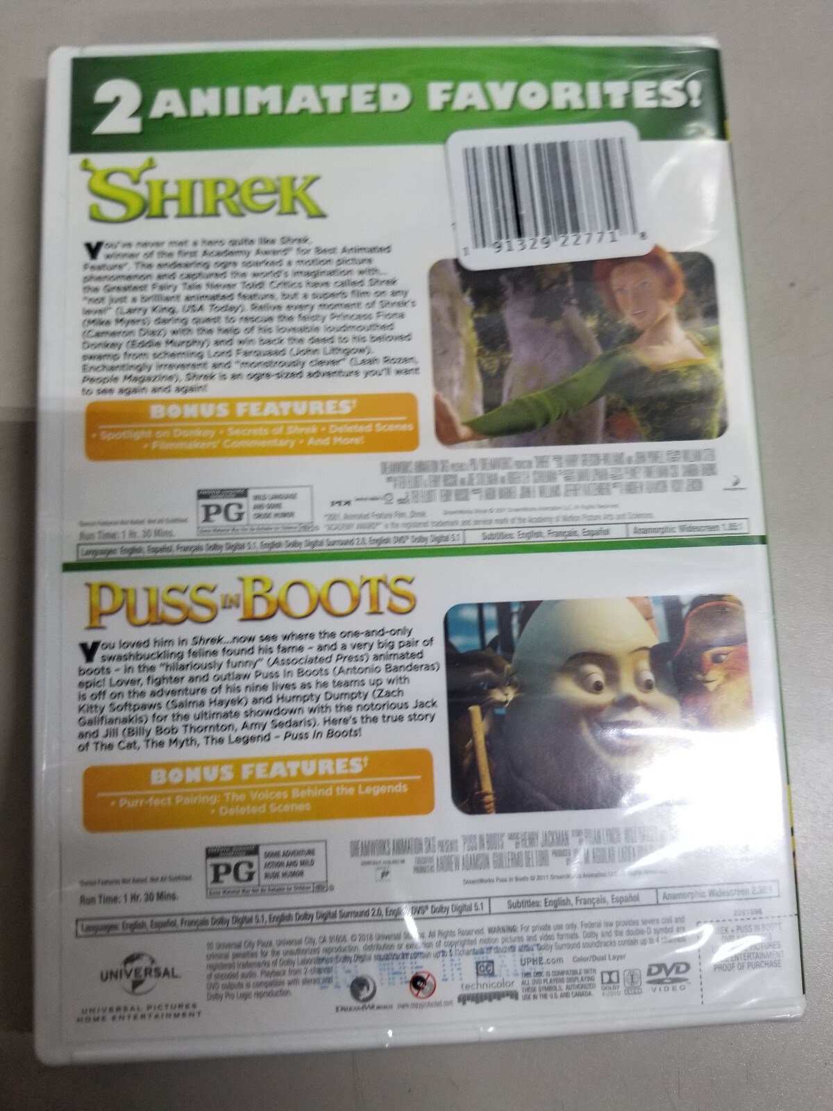 Shrek / Puss in Boots DVD Mike Myers NEW