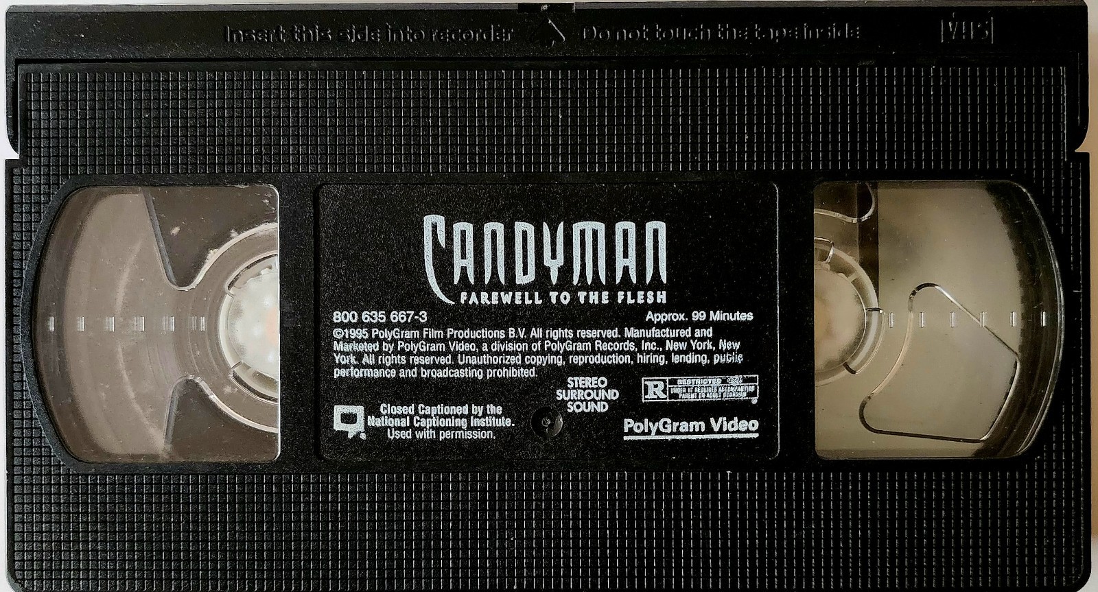 1995 Candyman Farewell To The Flesh Horror VHS Tony Todd Clive Barker E31