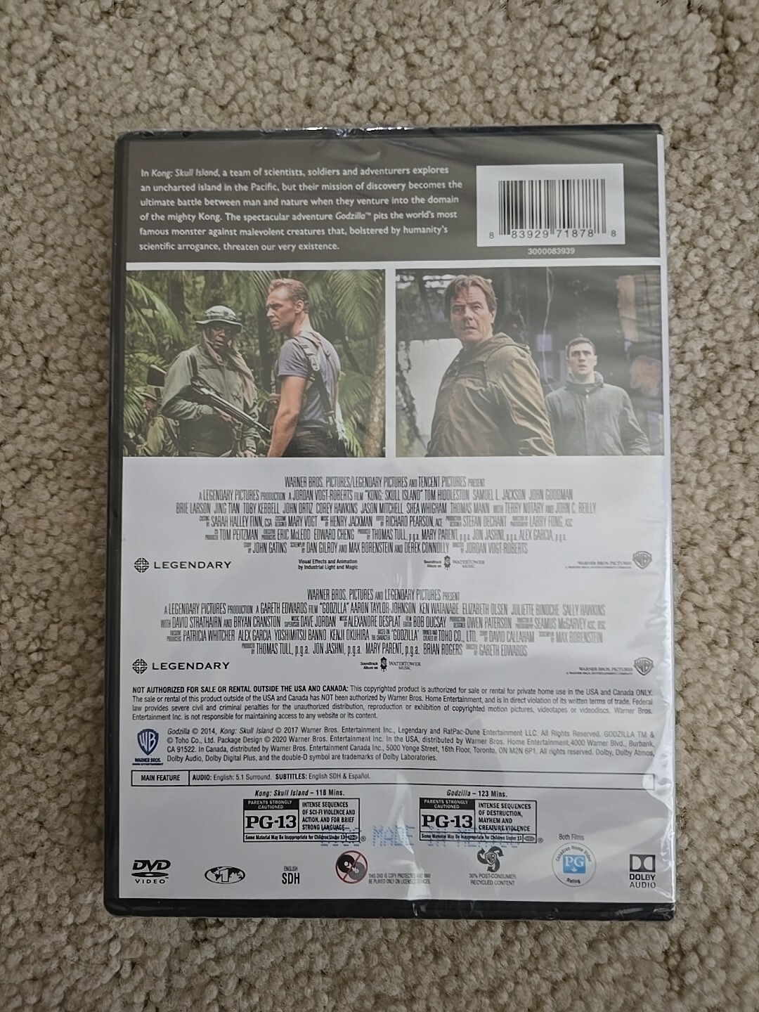 NEW Kong Skull Island 2017 And Godzilla 2014 2 Film DVD Collection Free Shipping
