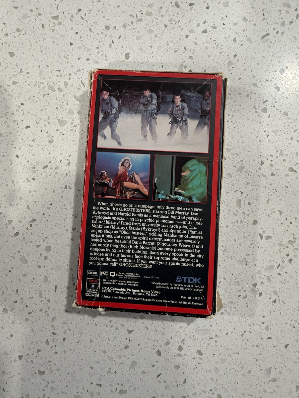 Ghostbusters VHS Tape 1985 Side Cover Original