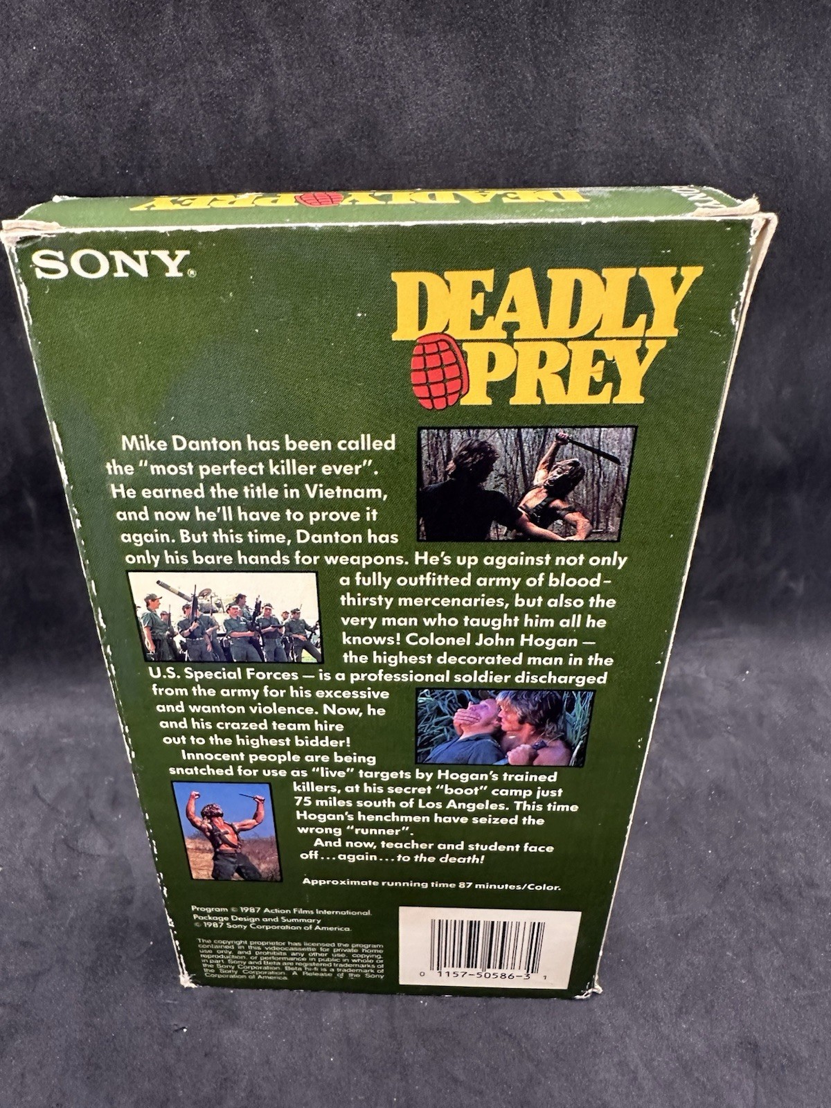 Deadly Prey SONY VHS HTF RARE Cameron Mitchell 80’s ACTION THRILLER David Prior