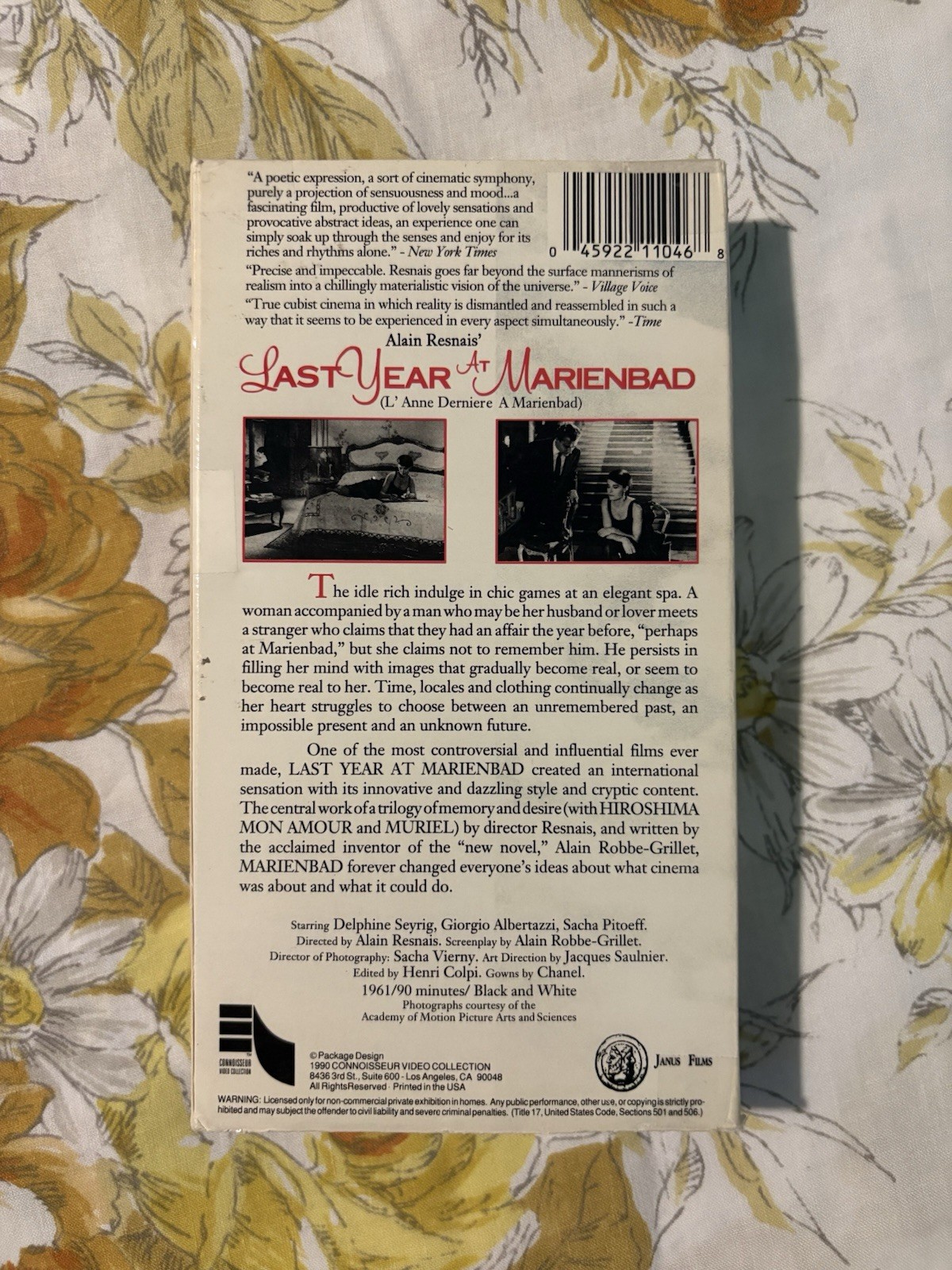 Last Year At Marienbad (VHS, 1961) Alain Resnais French Romantic Foreign Film