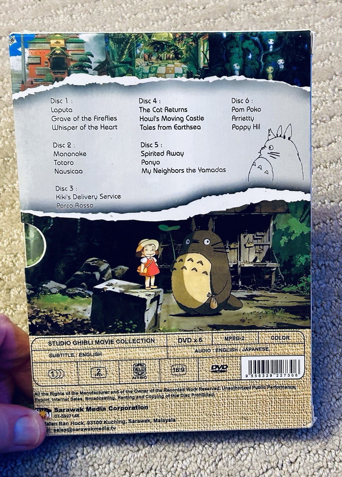 Studio Ghibli Movie Collection, 5 DVD Set ( Missing Disc 1)