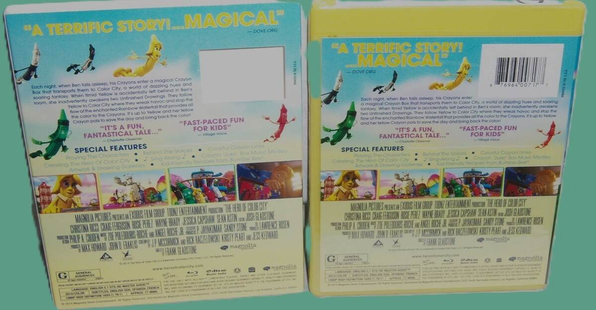 NEW RARE OOP THE HERO OF COLOR CITY ANIMATED MOVIE BLU RAY 2014 & SLIPCOVER