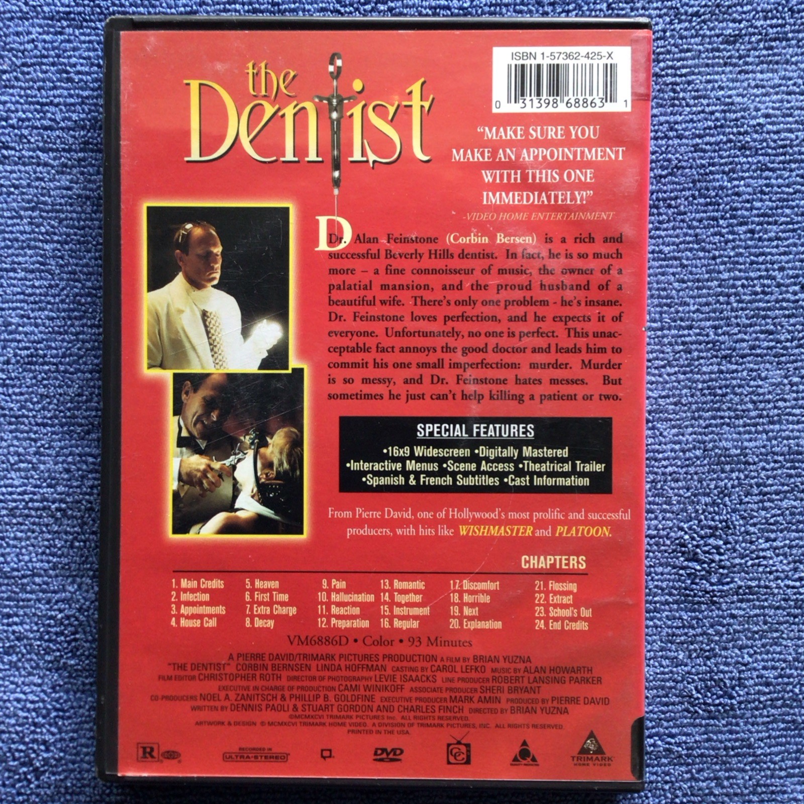 The Dentist (DVD, 1996) Corbin Bersen Ken Foree Marl Ruffalo Brian Yuzna