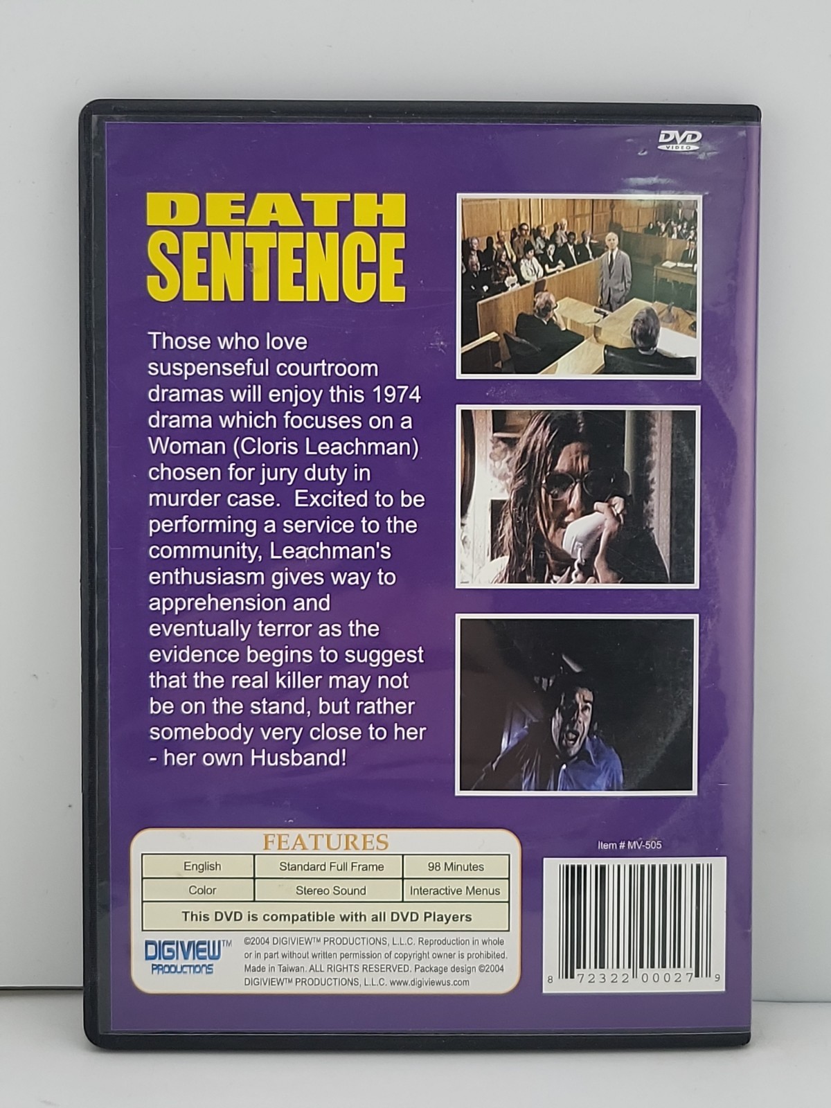 Death Sentence (DVD) Nick Nolte 1974 Courtroom Drama Movie