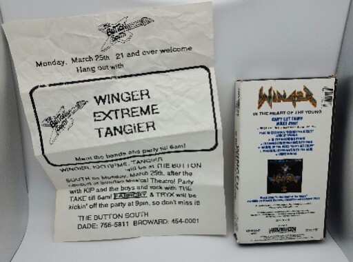 WINGER – “IN THE HEART OF THE YOUNG” (1990, VHS) + Promotional Flyer