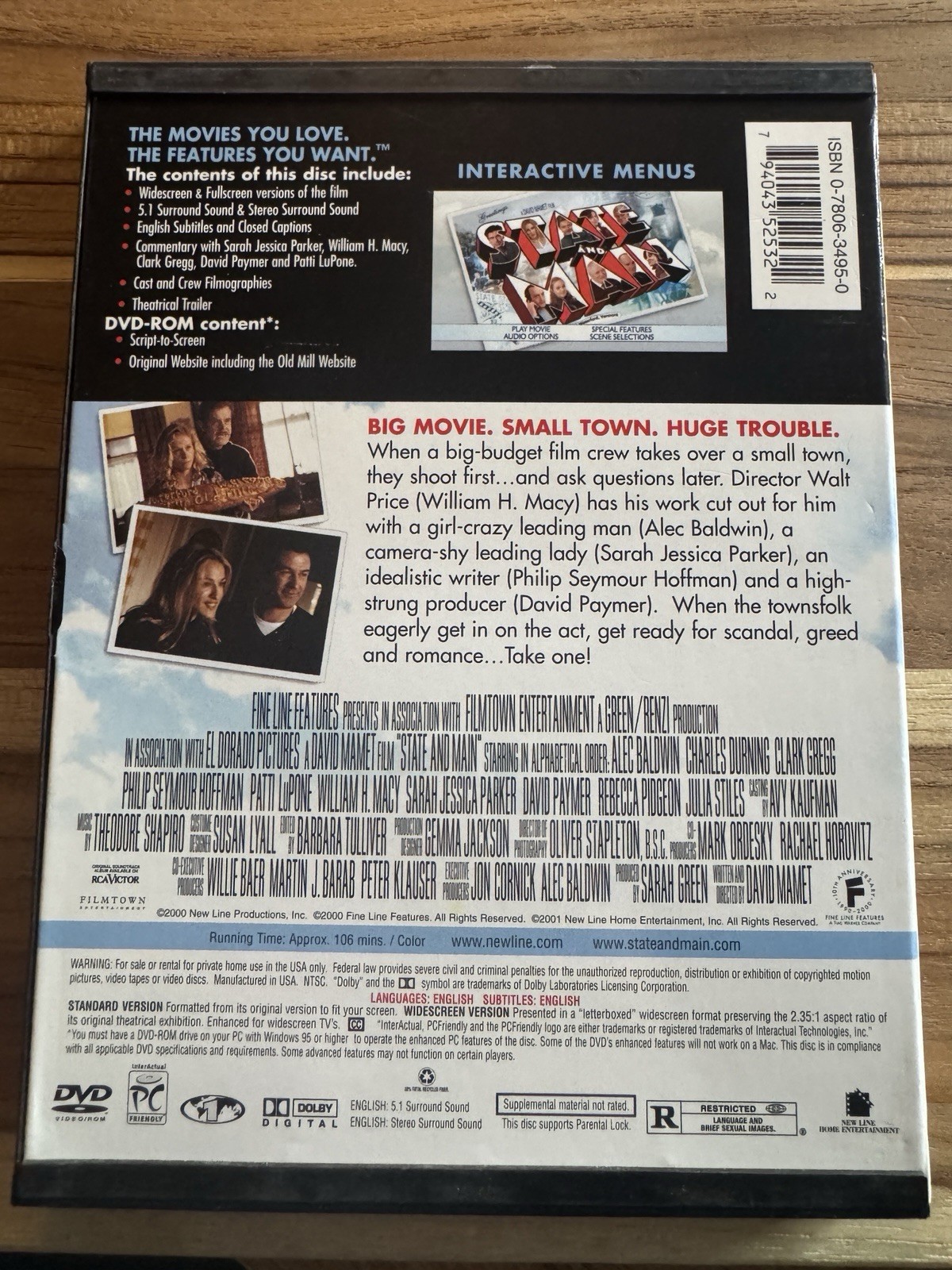 David Mamet’s STATE AND MAIN [DVD, 2001] Alec Baldwin, William H. Macy