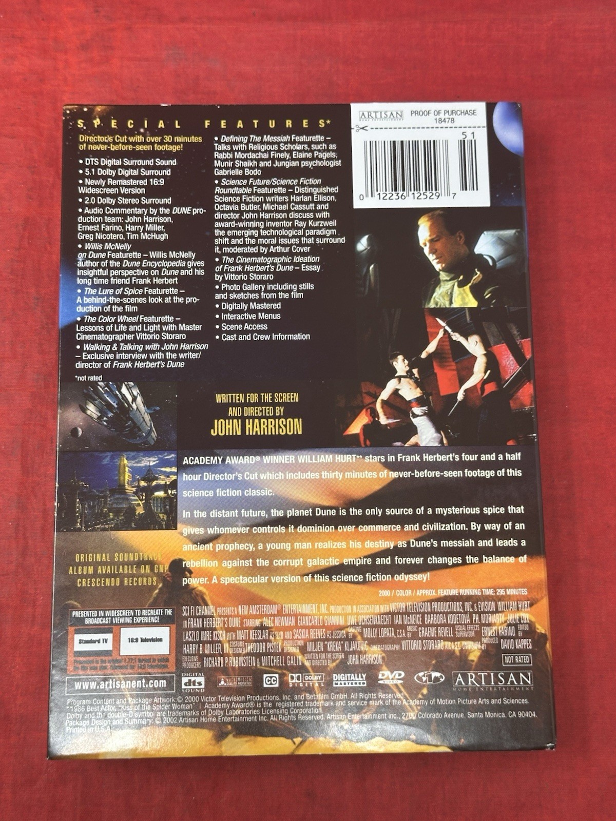 DUNE Special Edition Director’s Cut DVD 3 Disc TV Mini Series William Hurt